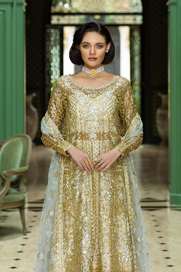 Hemline Inception Only You HUNWD250103 Unstitched Wedding Suit - Gold / Ivory