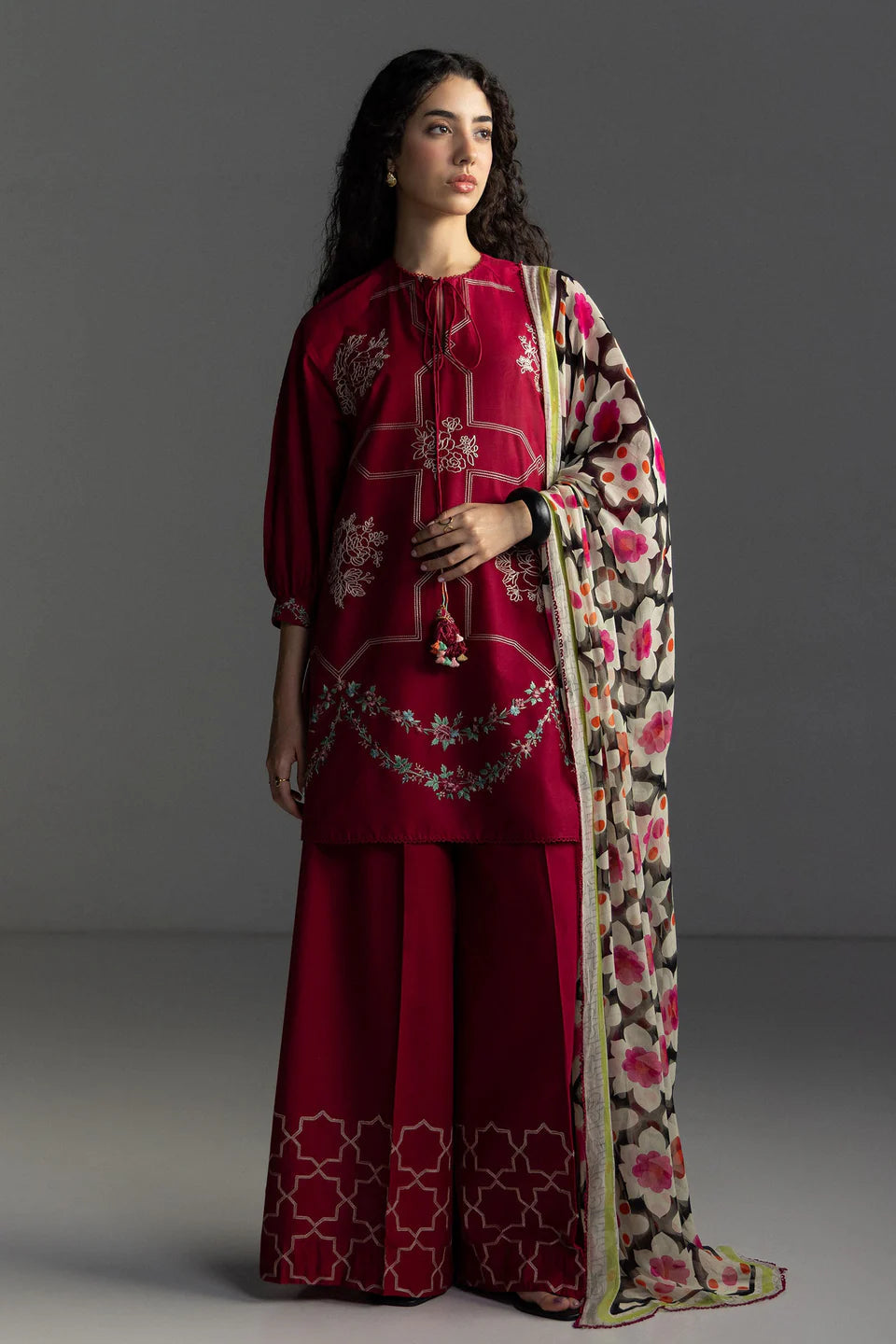 COCO by Zara Shahjahan Lawn 2026 RIVAE-1B Unstitched 3 Piece - Saffron Red