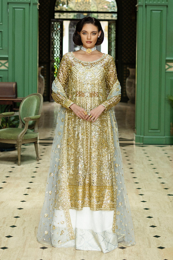 Hemline Inception Only You HUNWD250103 Unstitched Wedding Suit - Gold / Ivory