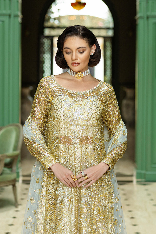 Hemline Inception Only You HUNWD250103 Unstitched Wedding Suit - Gold / Ivory