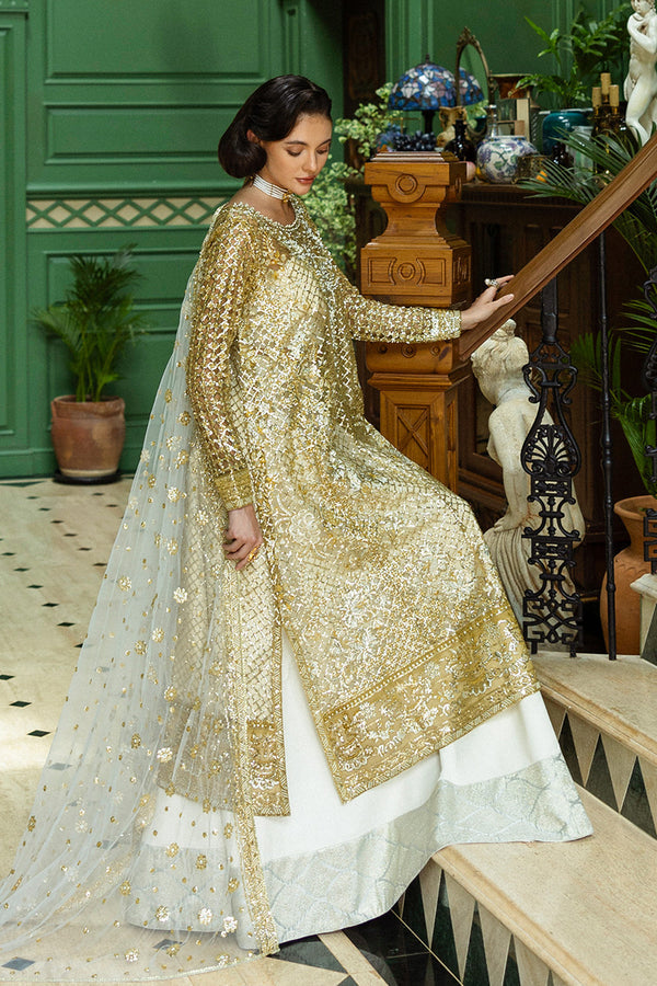 Hemline Inception Only You HUNWD250103 Unstitched Wedding Suit - Gold / Ivory