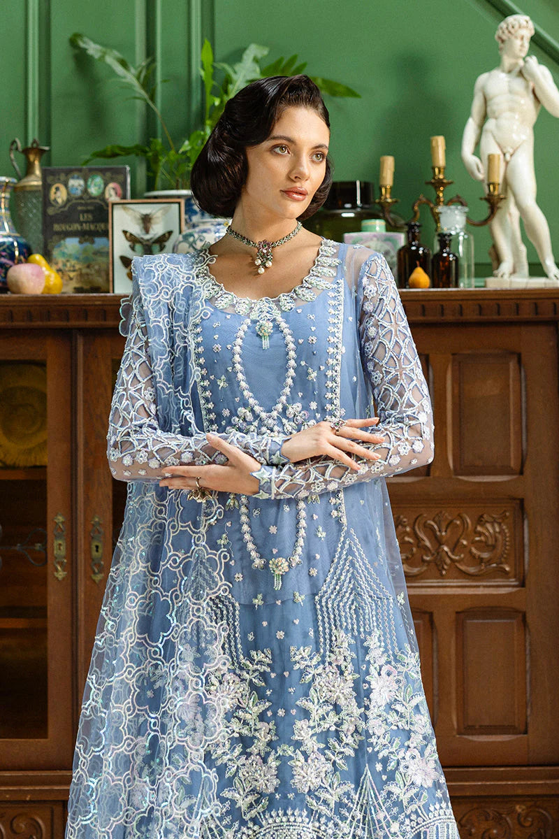 Hemline Inception Before the Rain HUNWD250108 Unstitched Wedding Suit - Powder Blue