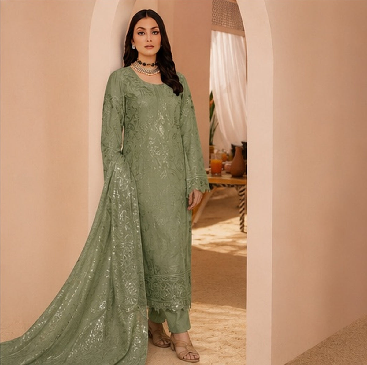 Ramsha Unstitched 3 Piece