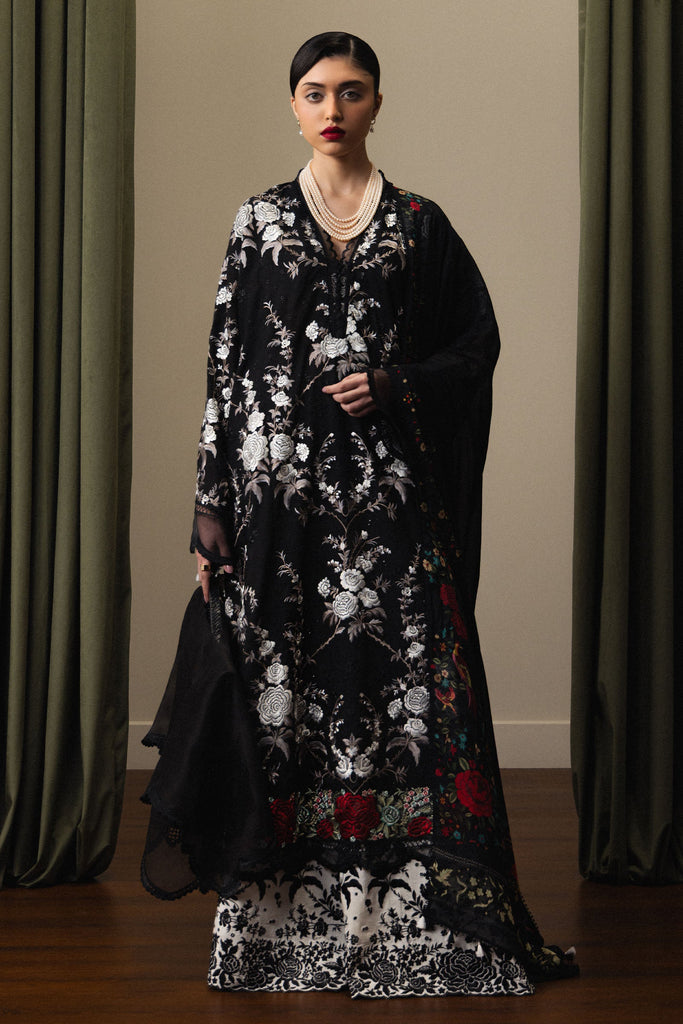 Satori by Zara Shahjahan TAKUMI-D10 Unstitched 3 Piece - Black
