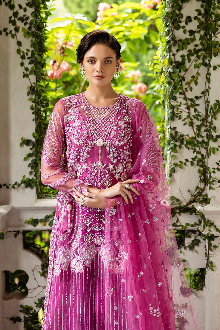 Hemline Inception Sweet November HUNWD250107 Unstitched Wedding Suit - Fuchsia Pink