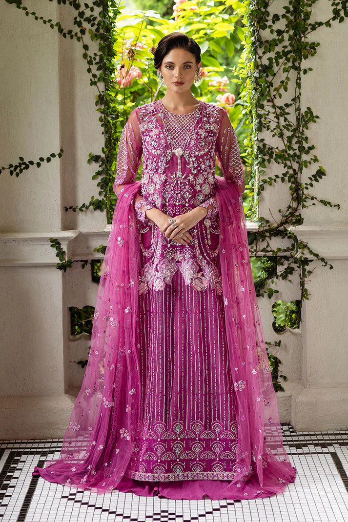 Hemline Inception Sweet November HUNWD250107 Unstitched Wedding Suit - Fuchsia Pink