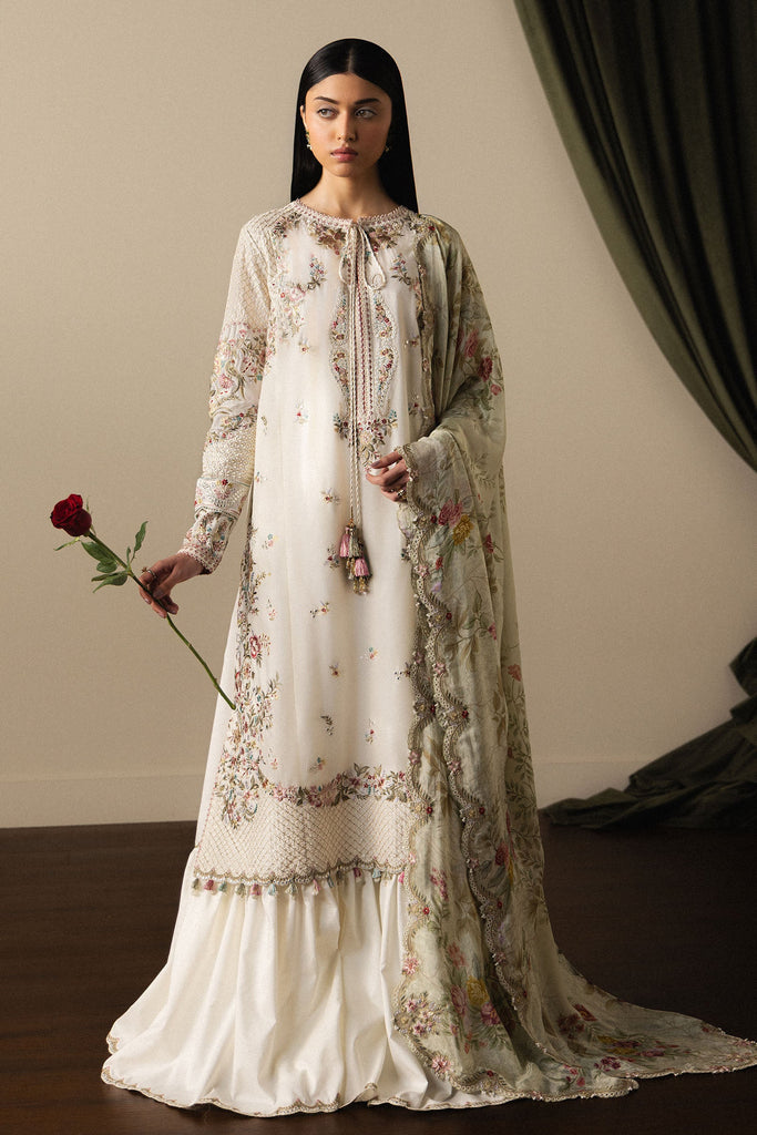 Satori by Zara Shahjahan SHIORI-D5 Unstitched 3 Piece - Off White