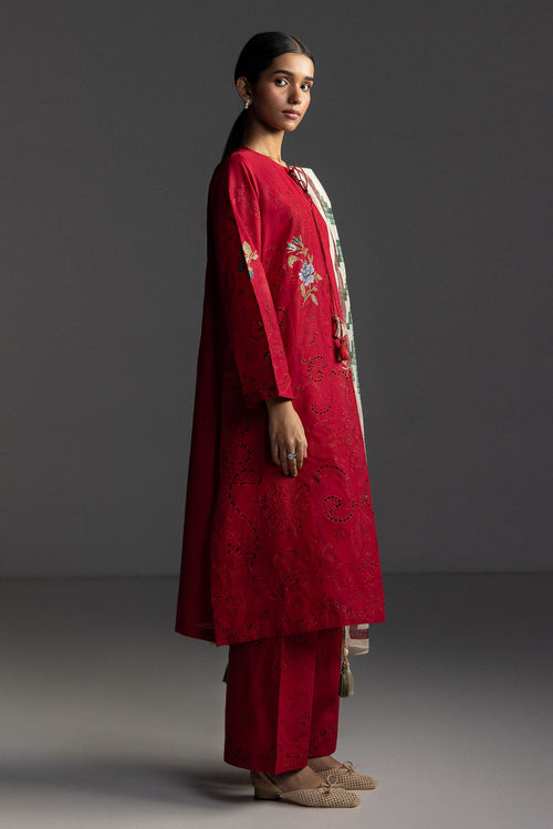 COCO by Zara Shahjahan Lawn 2026 SUNE-10A Unstitched 3 Piece - Red