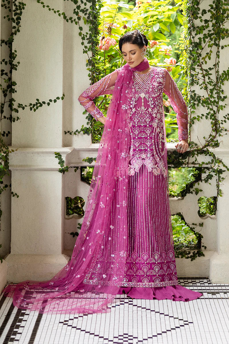 Hemline Inception Sweet November HUNWD250107 Unstitched Wedding Suit - Fuchsia Pink