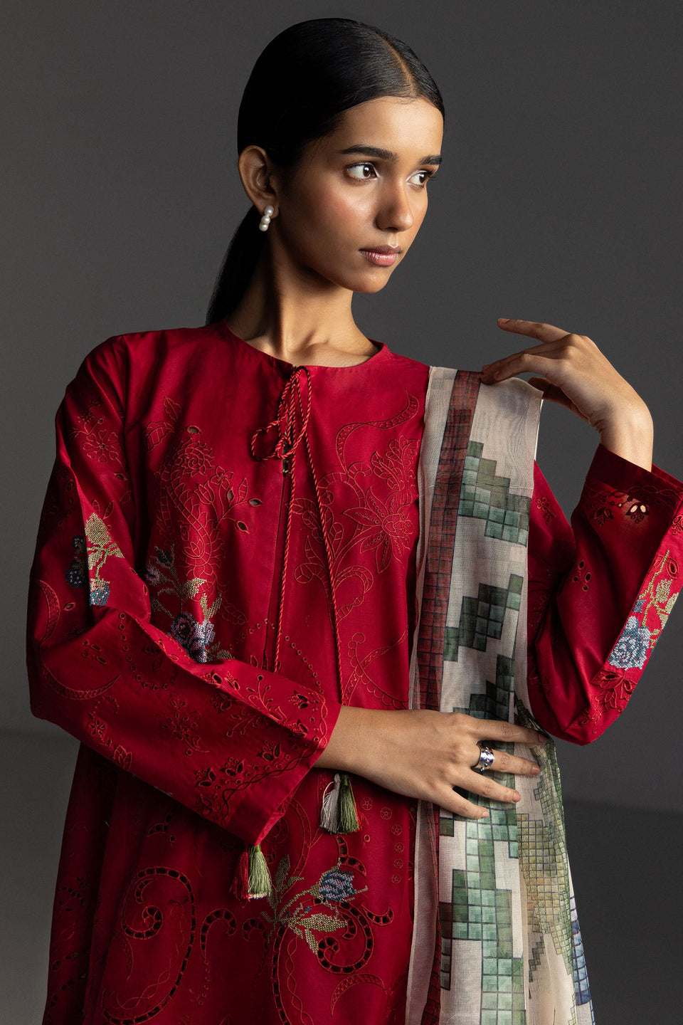 COCO by Zara Shahjahan Lawn 2026 SUNE-10A Unstitched 3 Piece - Red