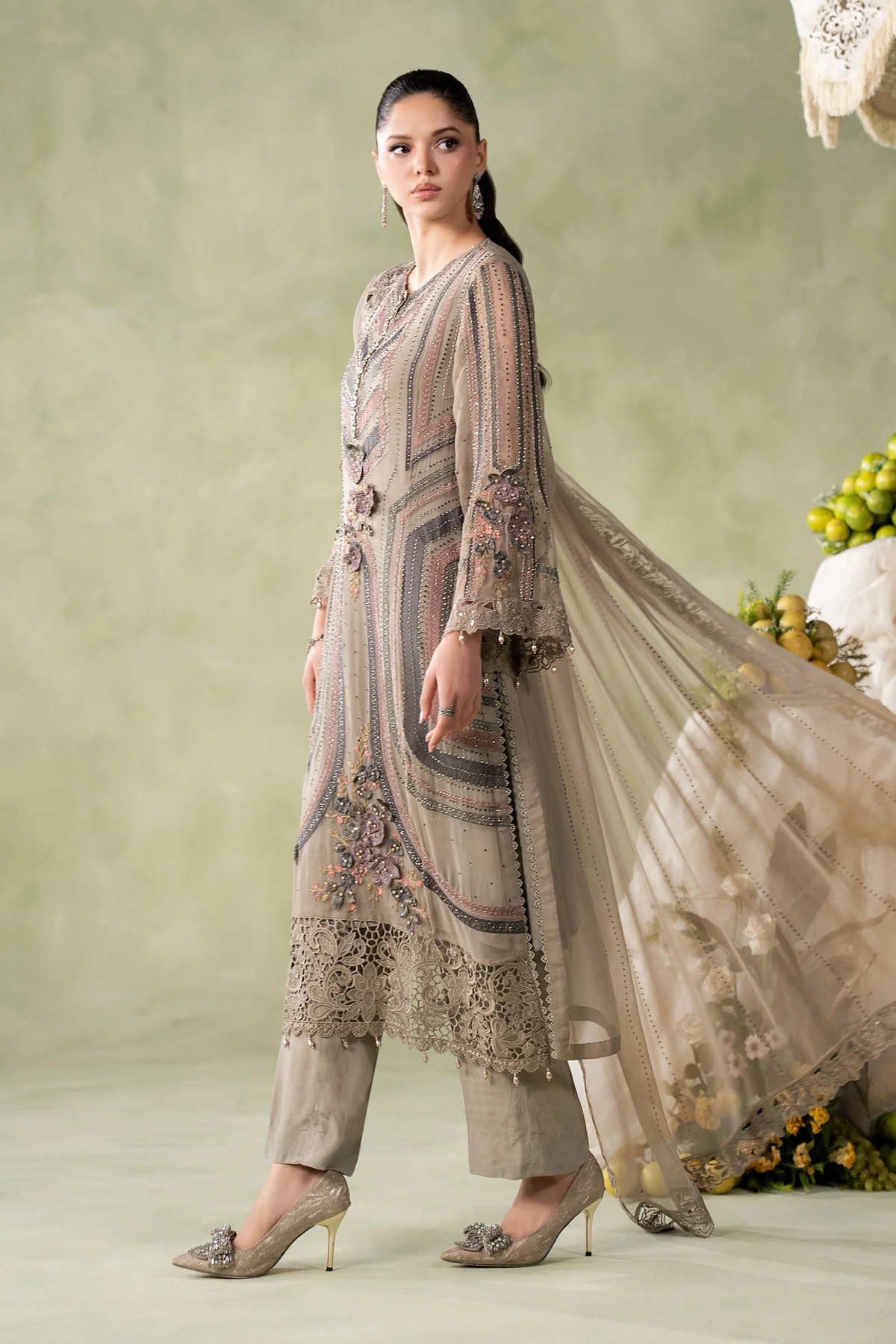 Maria.B Embroidered Chiffon Unstitched 3 Piece