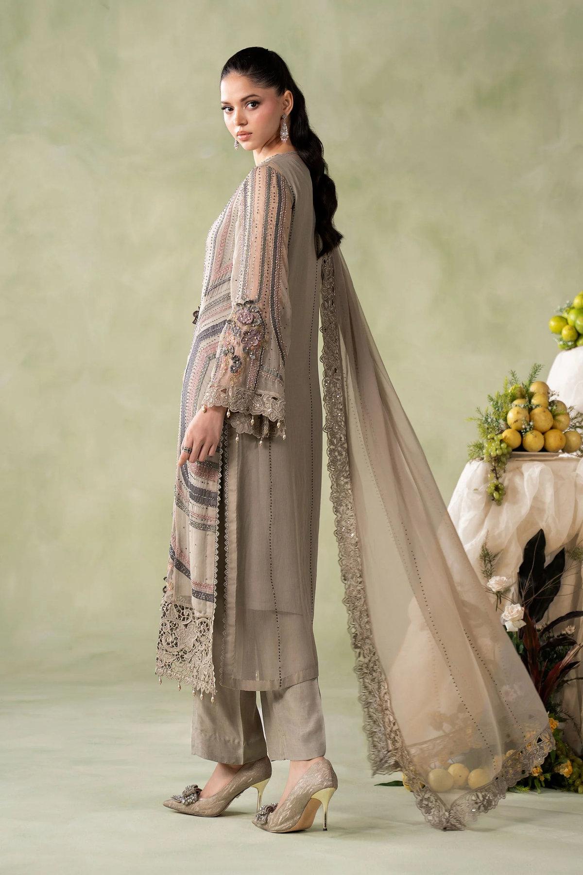 Maria.B Embroidered Chiffon Unstitched 3 Piece