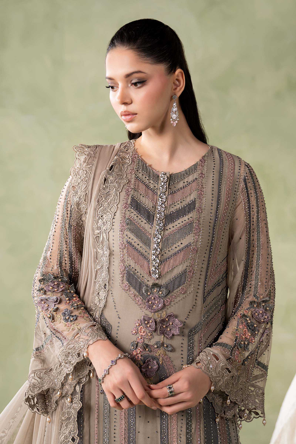 Maria.B Embroidered Chiffon Unstitched 3 Piece