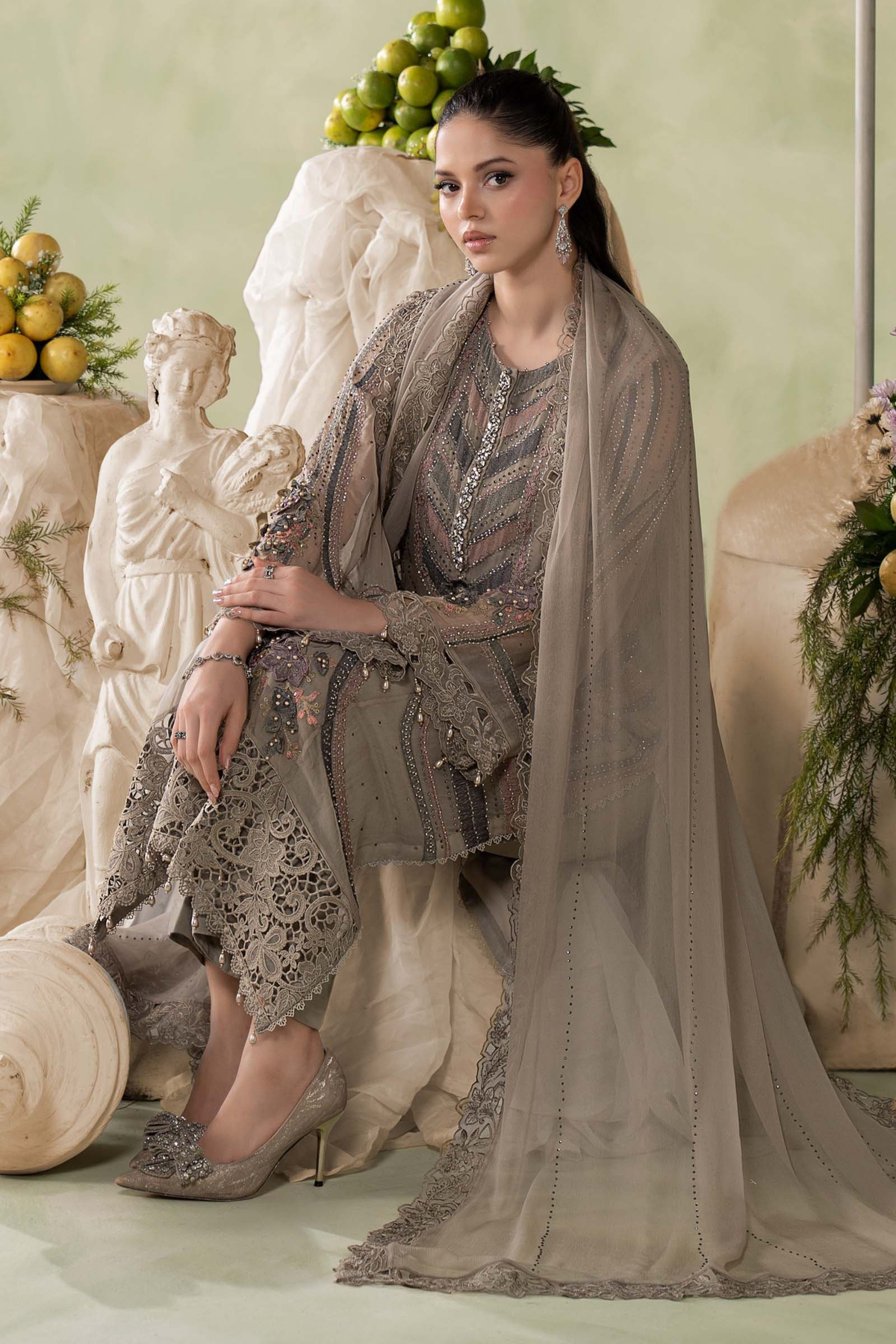 Maria.B Embroidered Chiffon Unstitched 3 Piece