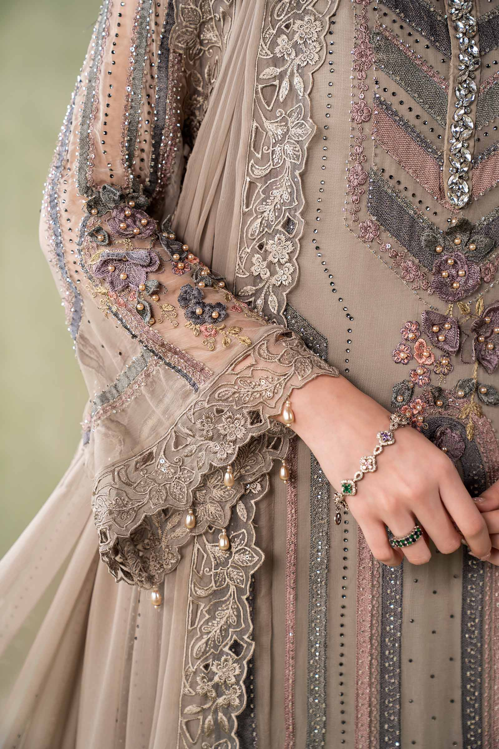 Maria.B Embroidered Chiffon Unstitched 3 Piece