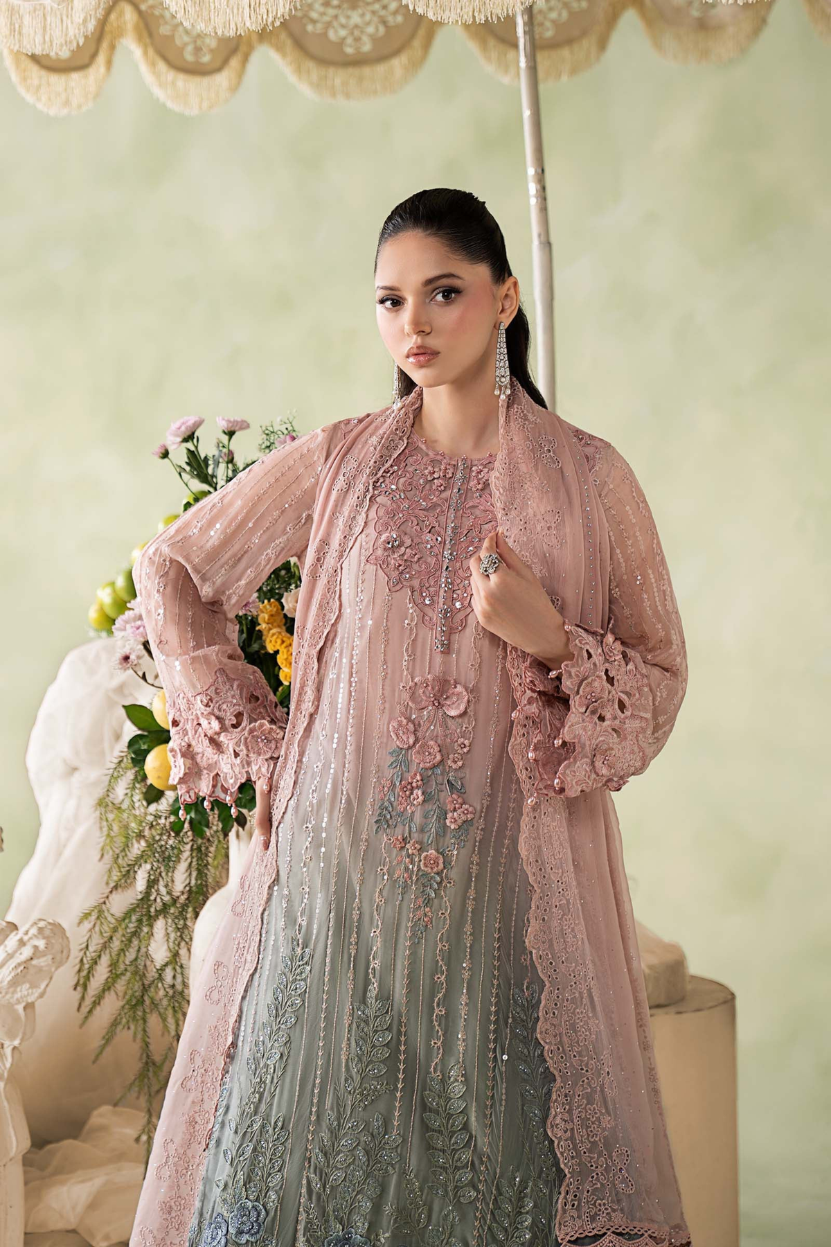 Maria.B Embroidered Chiffon Unstitched 3 Piece