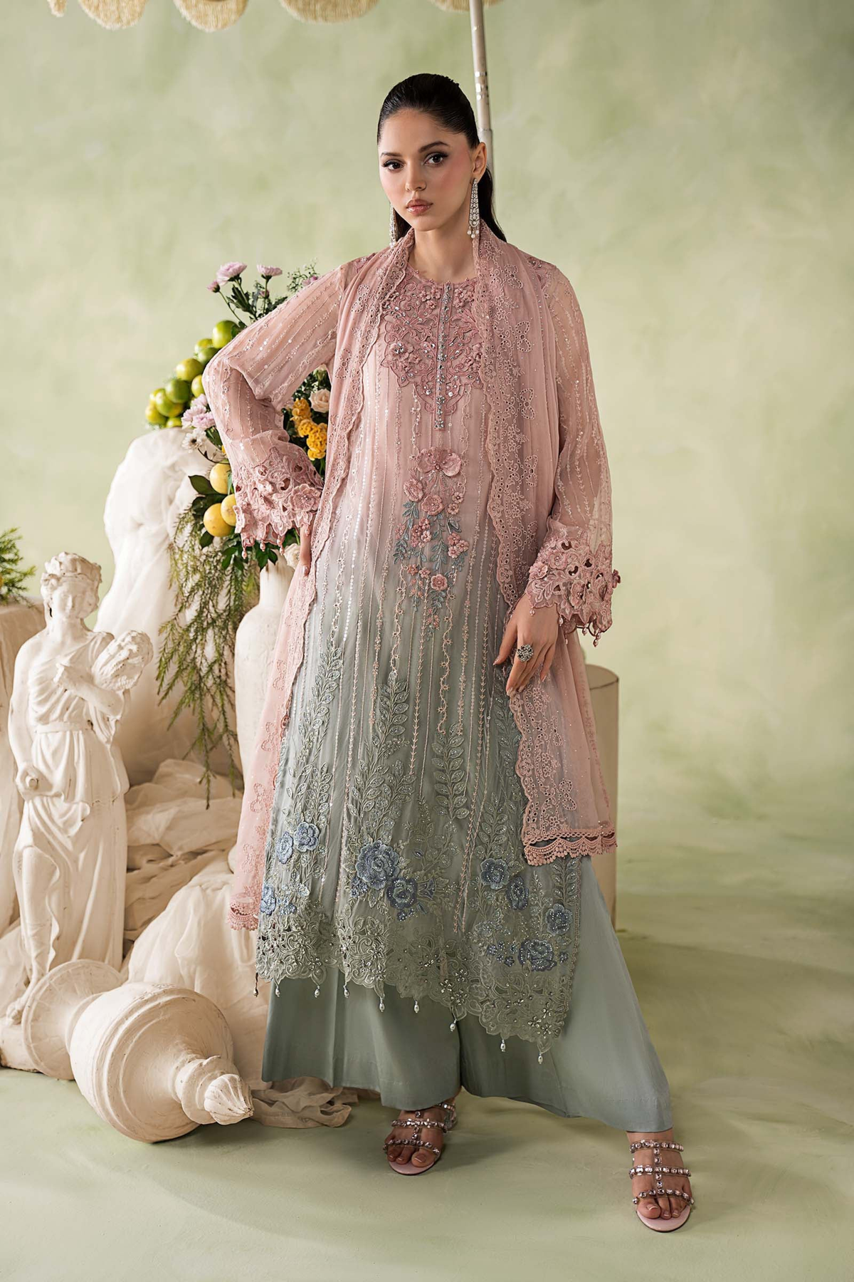 Maria.B Embroidered Chiffon Unstitched 3 Piece
