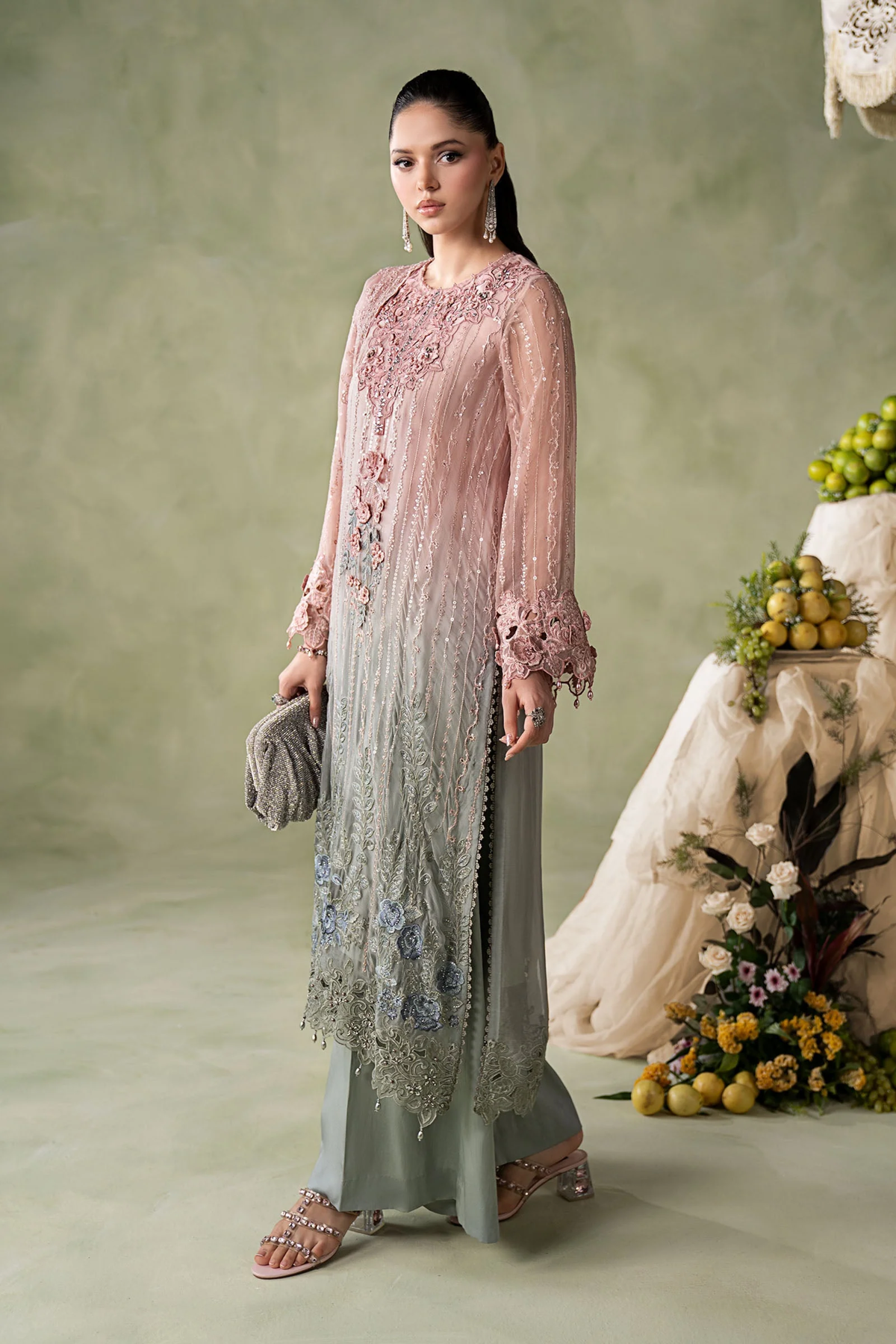 Maria.B Embroidered Chiffon Unstitched 3 Piece