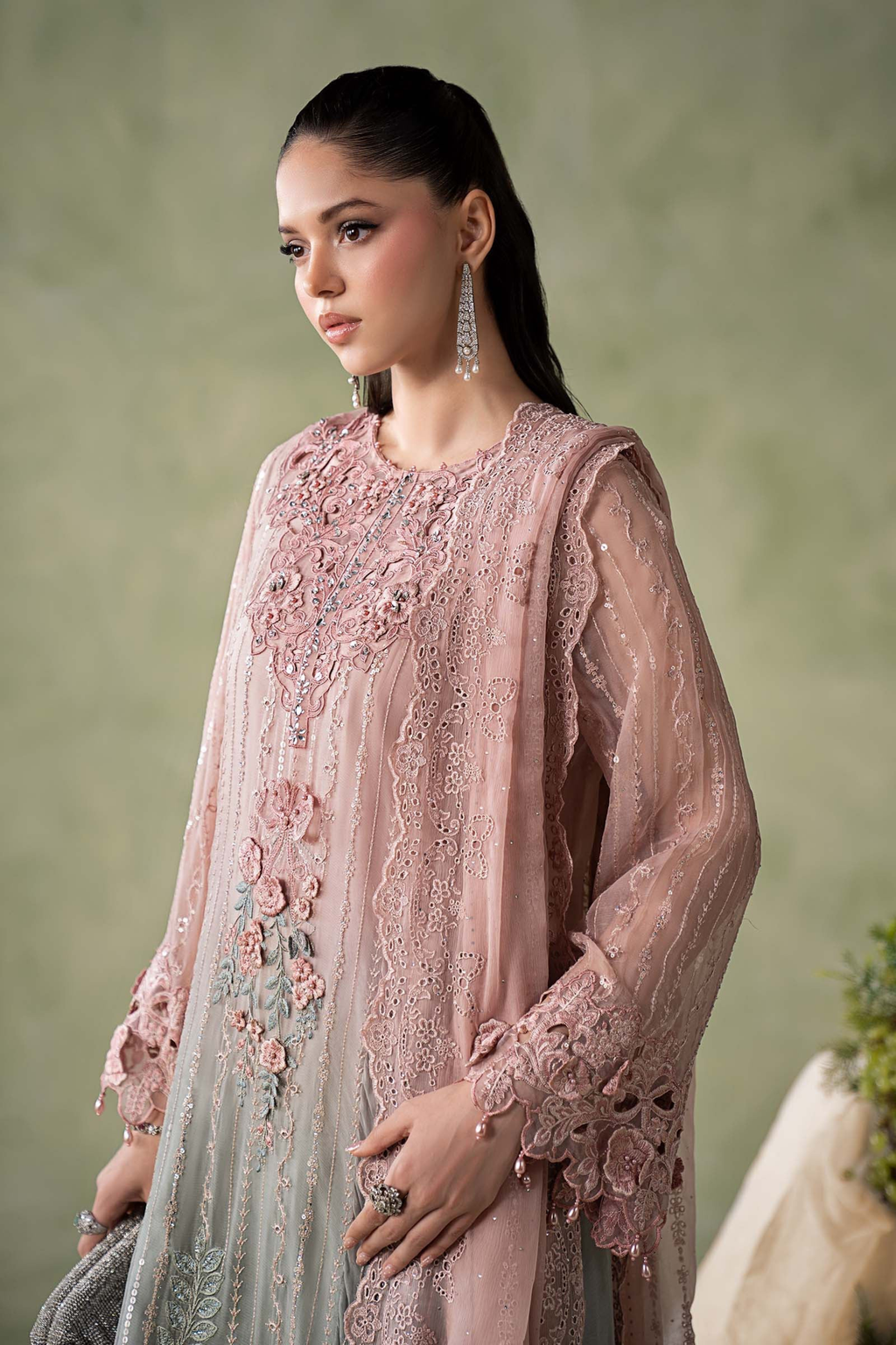 Maria.B Embroidered Chiffon Unstitched 3 Piece