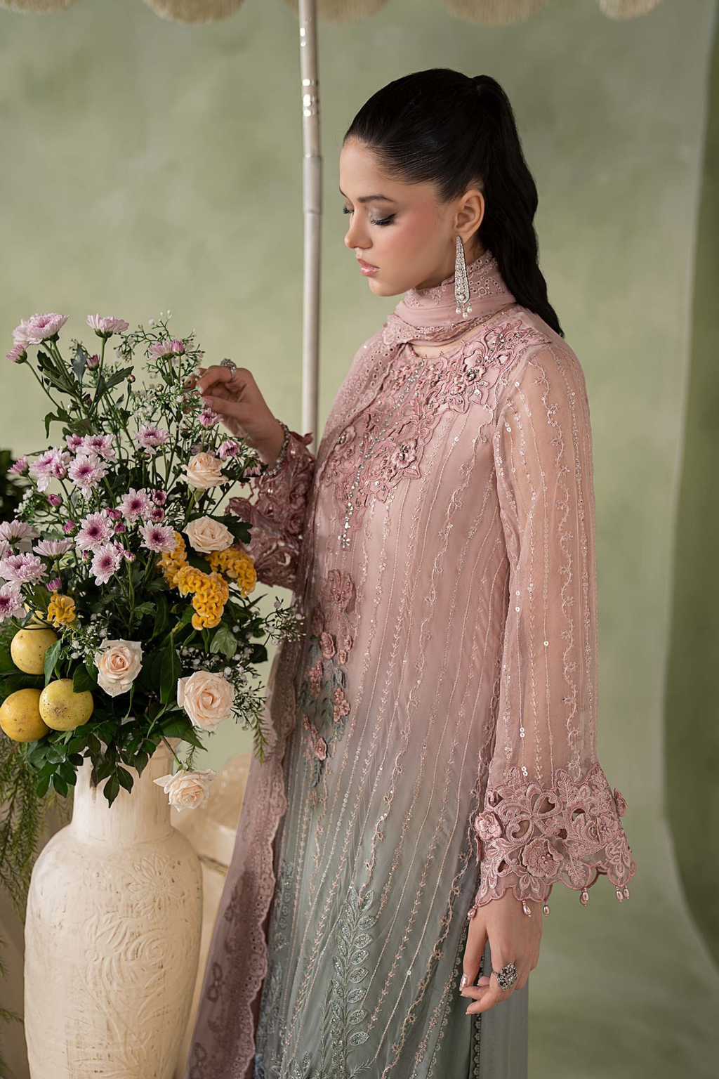 Maria.B Embroidered Chiffon Unstitched 3 Piece