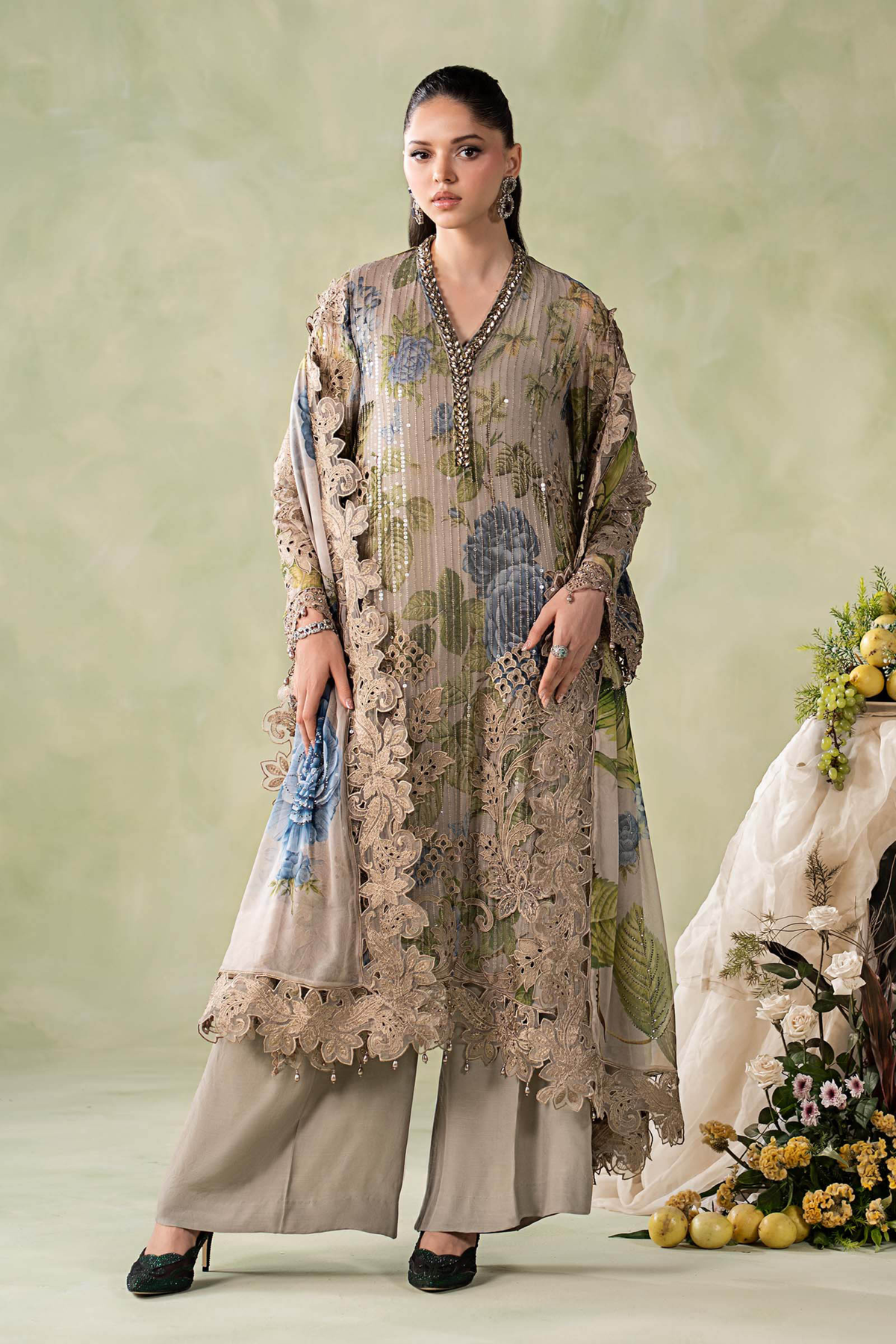 Maria.B Embroidered Chiffon Unstitched 3 Piece
