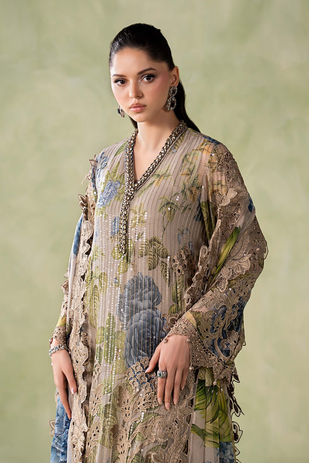 Maria.B Embroidered Chiffon Unstitched 3 Piece