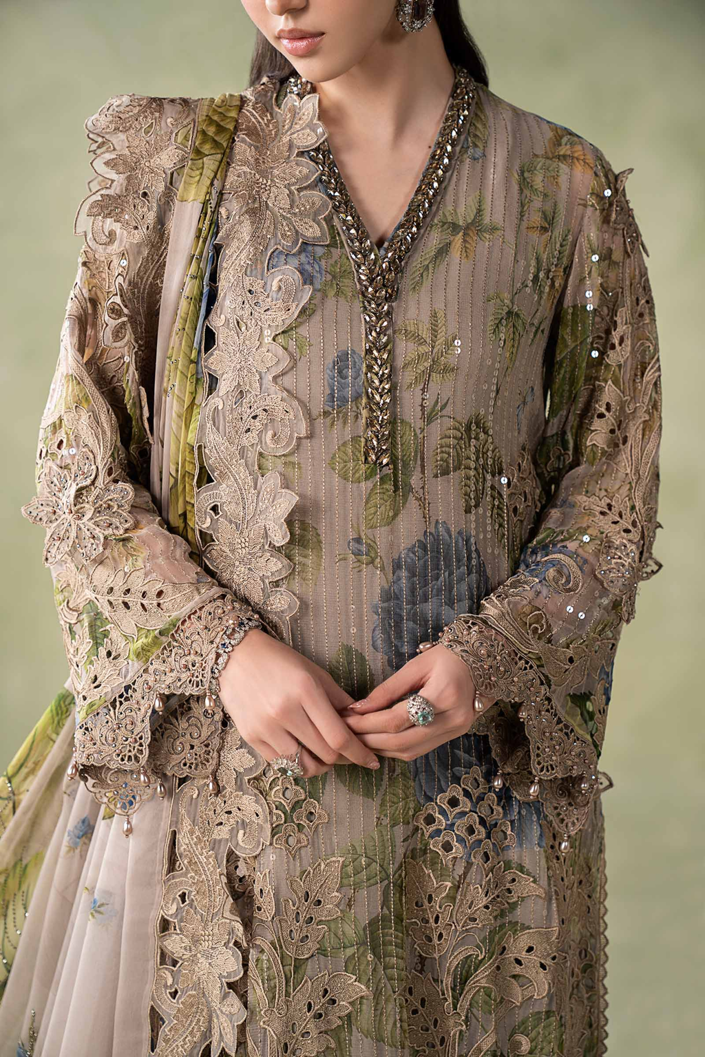 Maria.B Embroidered Chiffon Unstitched 3 Piece