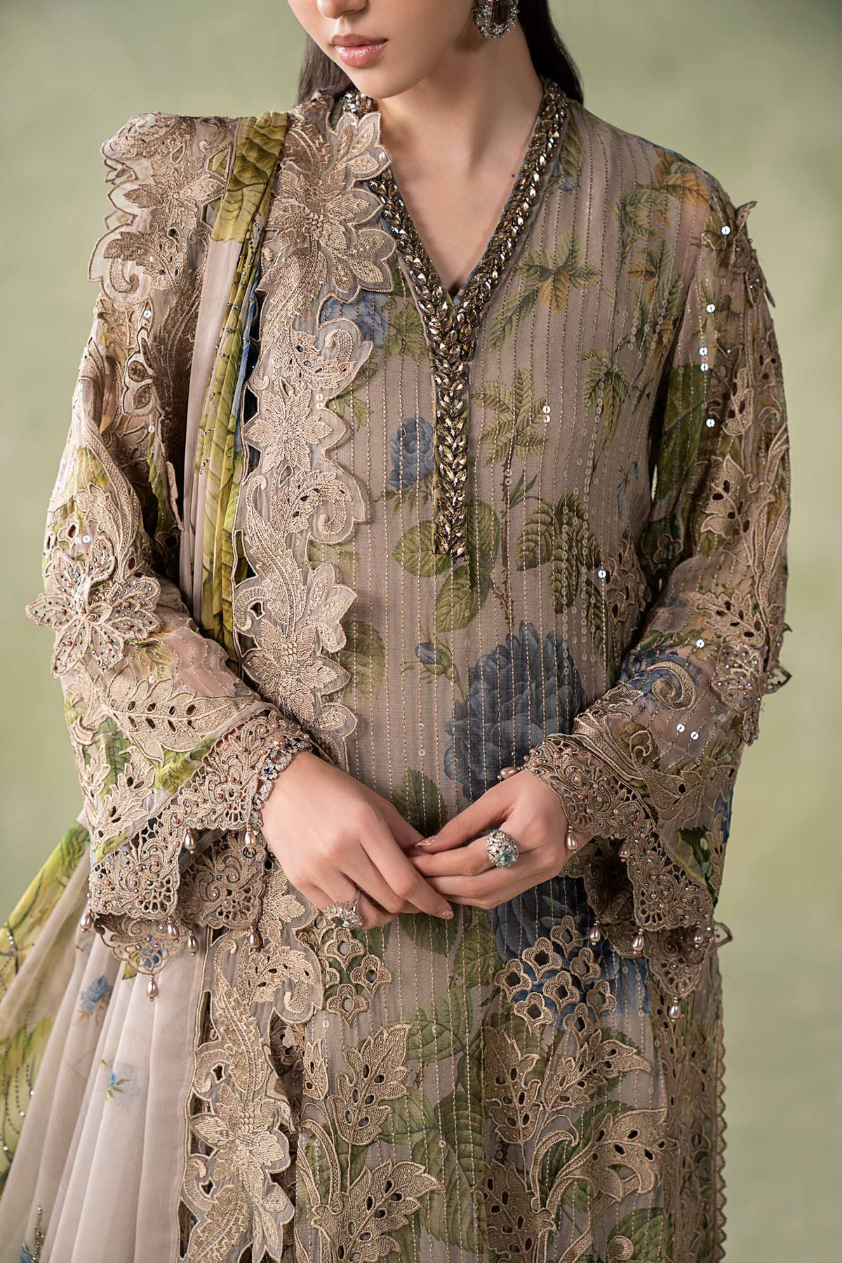 Maria.B Embroidered Chiffon Unstitched 3 Piece
