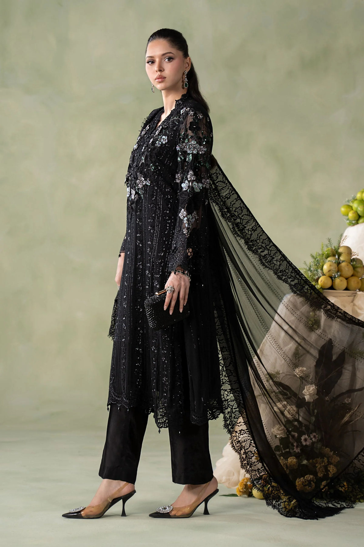 Maria.B Embroidered Chiffon Unstitched 3 Piece