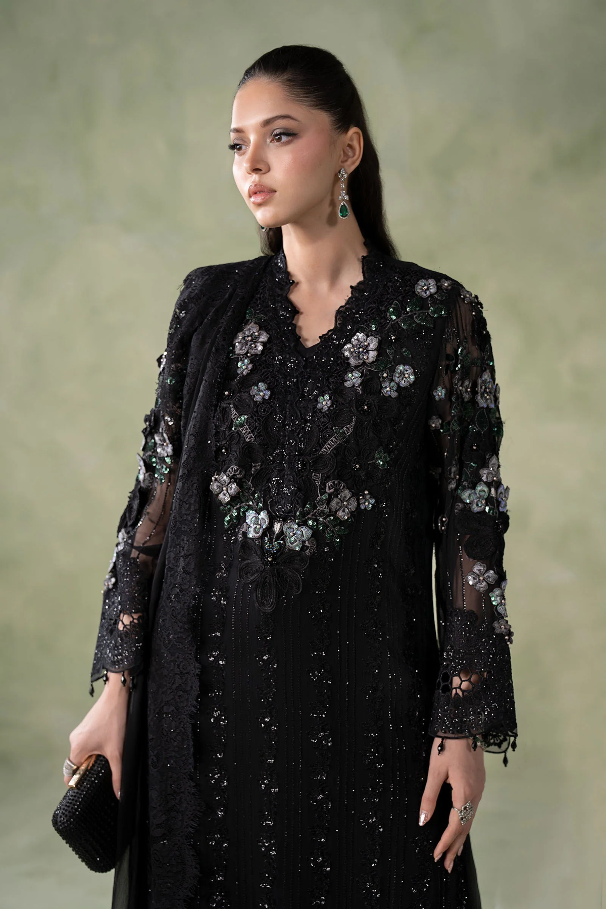 Maria.B Embroidered Chiffon Unstitched 3 Piece