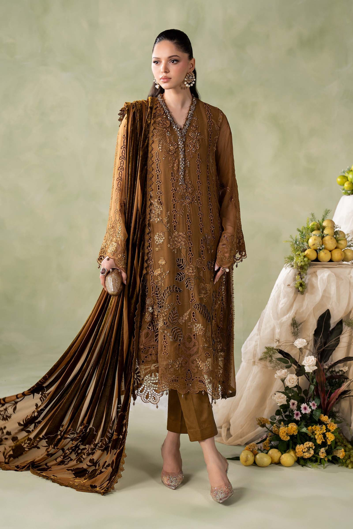Maria.B Embroidered Chiffon Unstitched 3 Piece