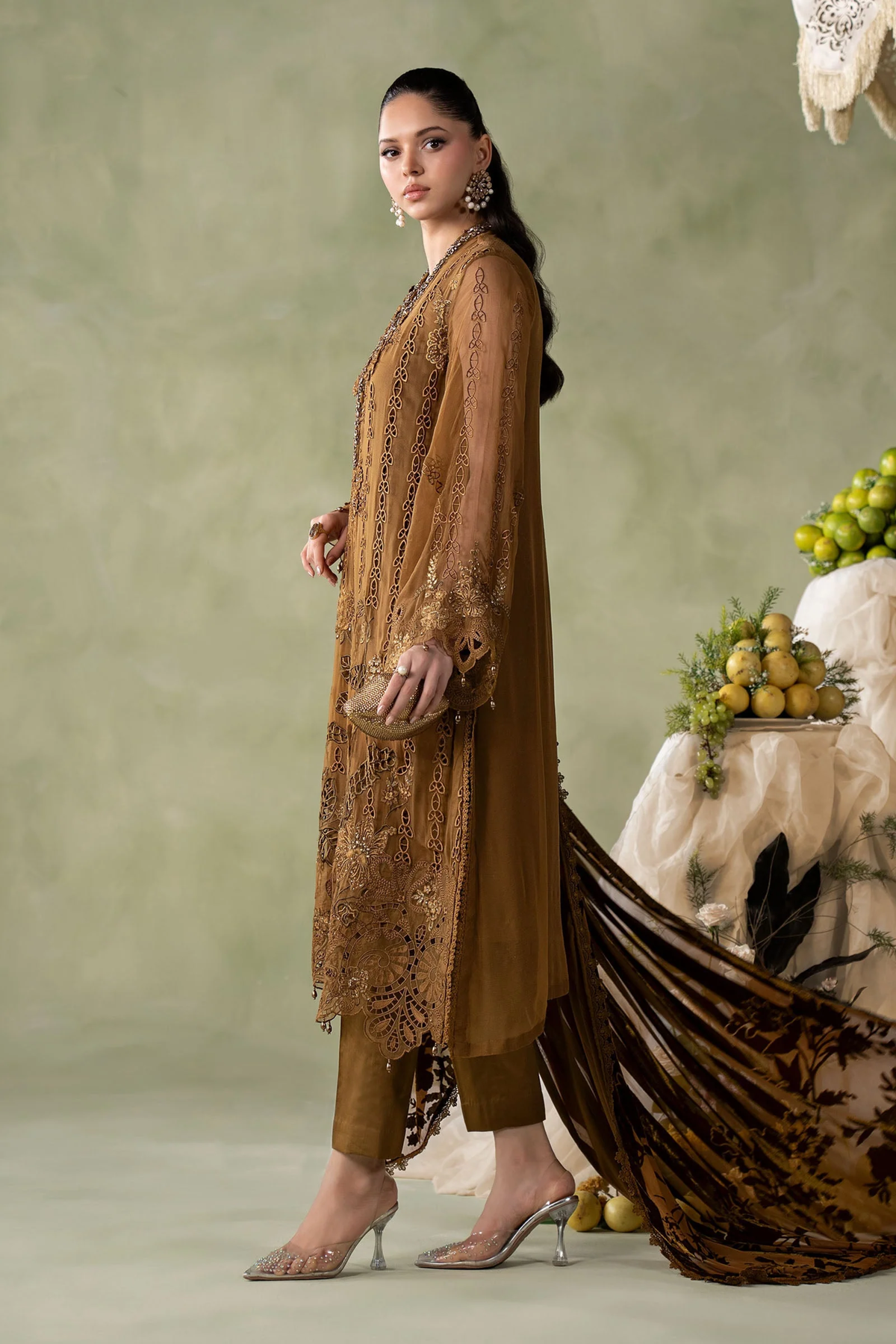 Maria.B Embroidered Chiffon Unstitched 3 Piece