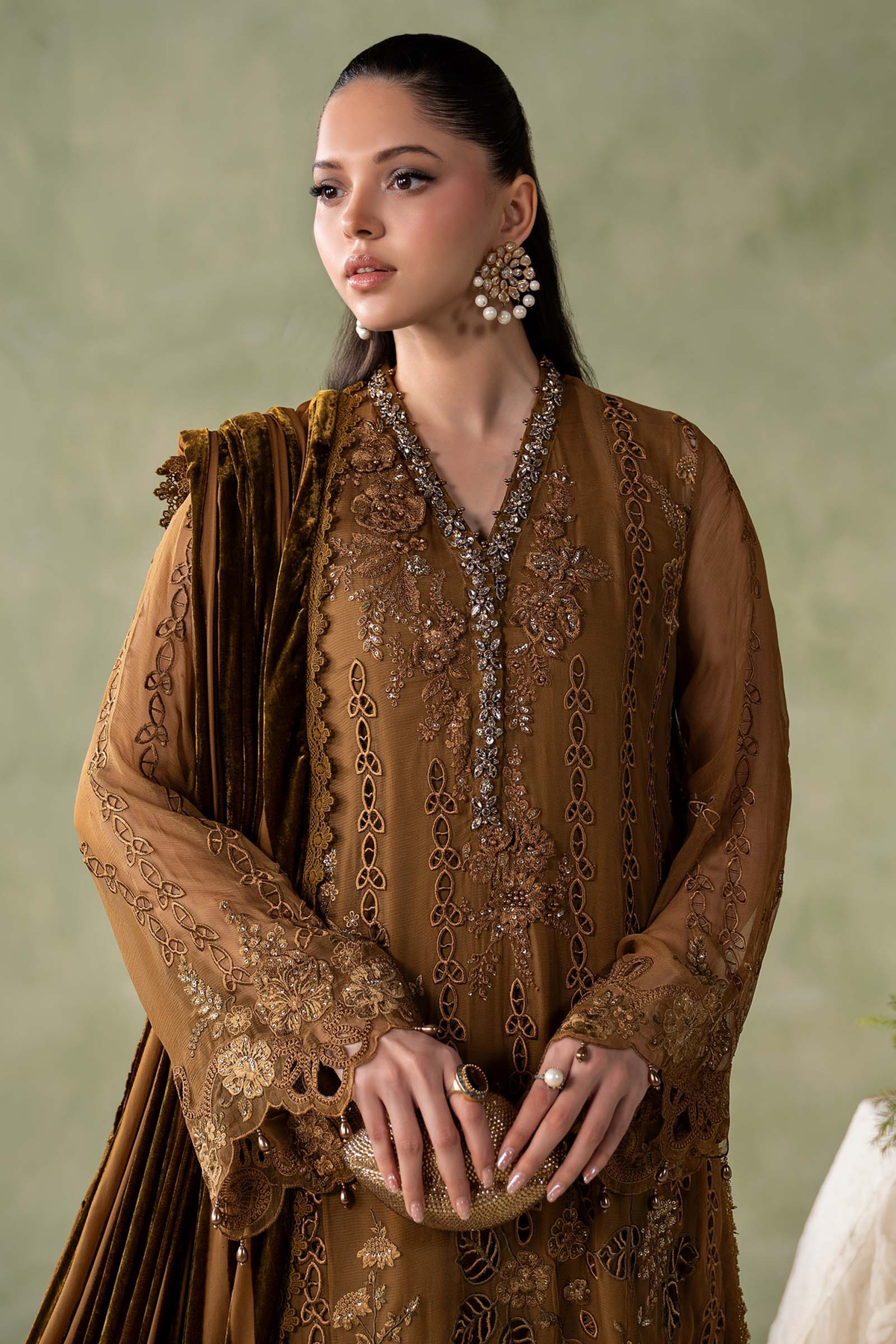Maria.B Embroidered Chiffon Unstitched 3 Piece