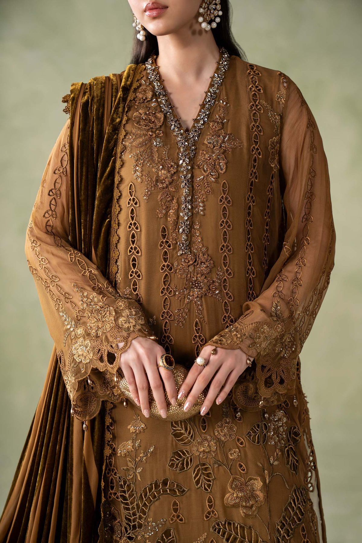 Maria.B Embroidered Chiffon Unstitched 3 Piece