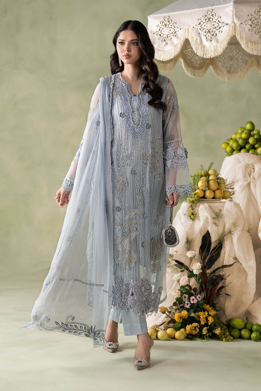 Maria.B Embroidered Chiffon Unstitched 3 Piece