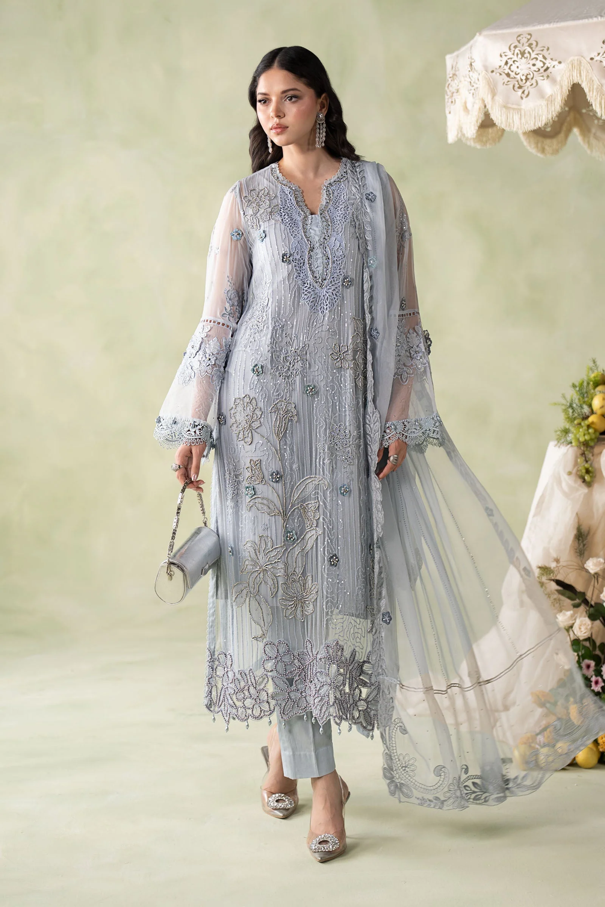 Maria.B Embroidered Chiffon Unstitched 3 Piece