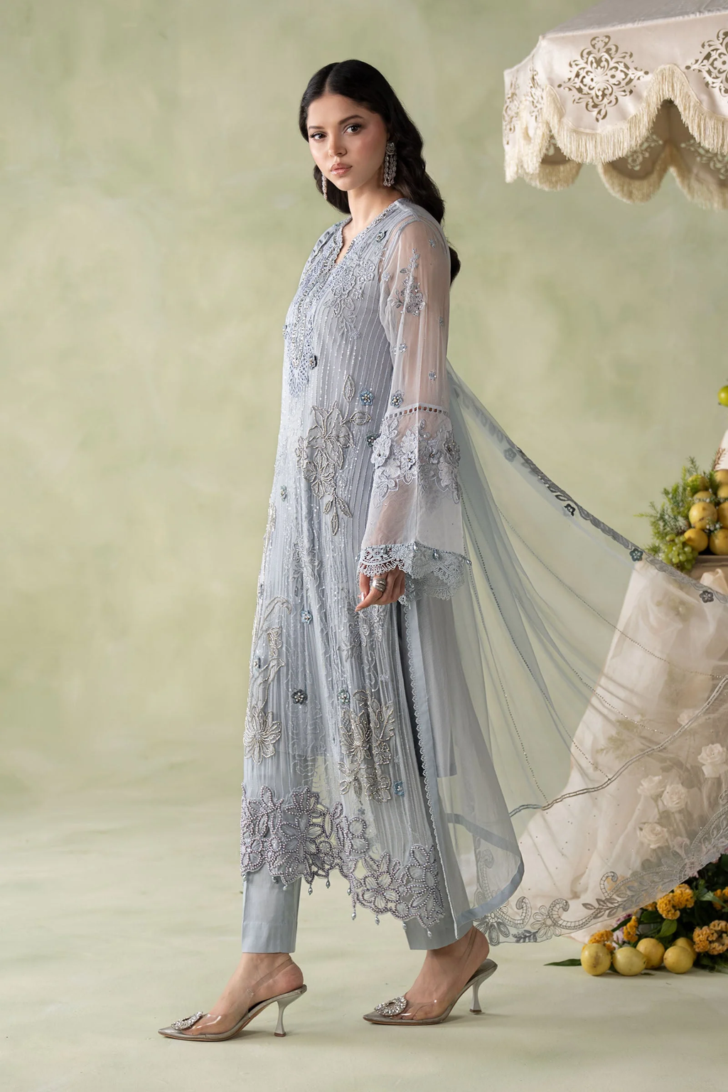 Maria.B Embroidered Chiffon Unstitched 3 Piece
