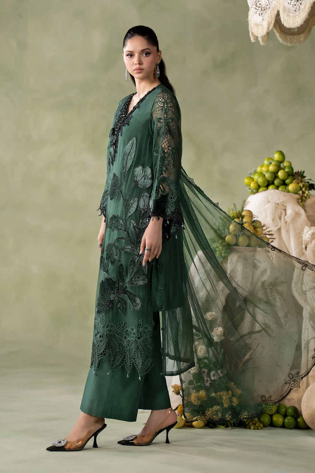 Maria.B Embroidered Chiffon Unstitched 3 Piece