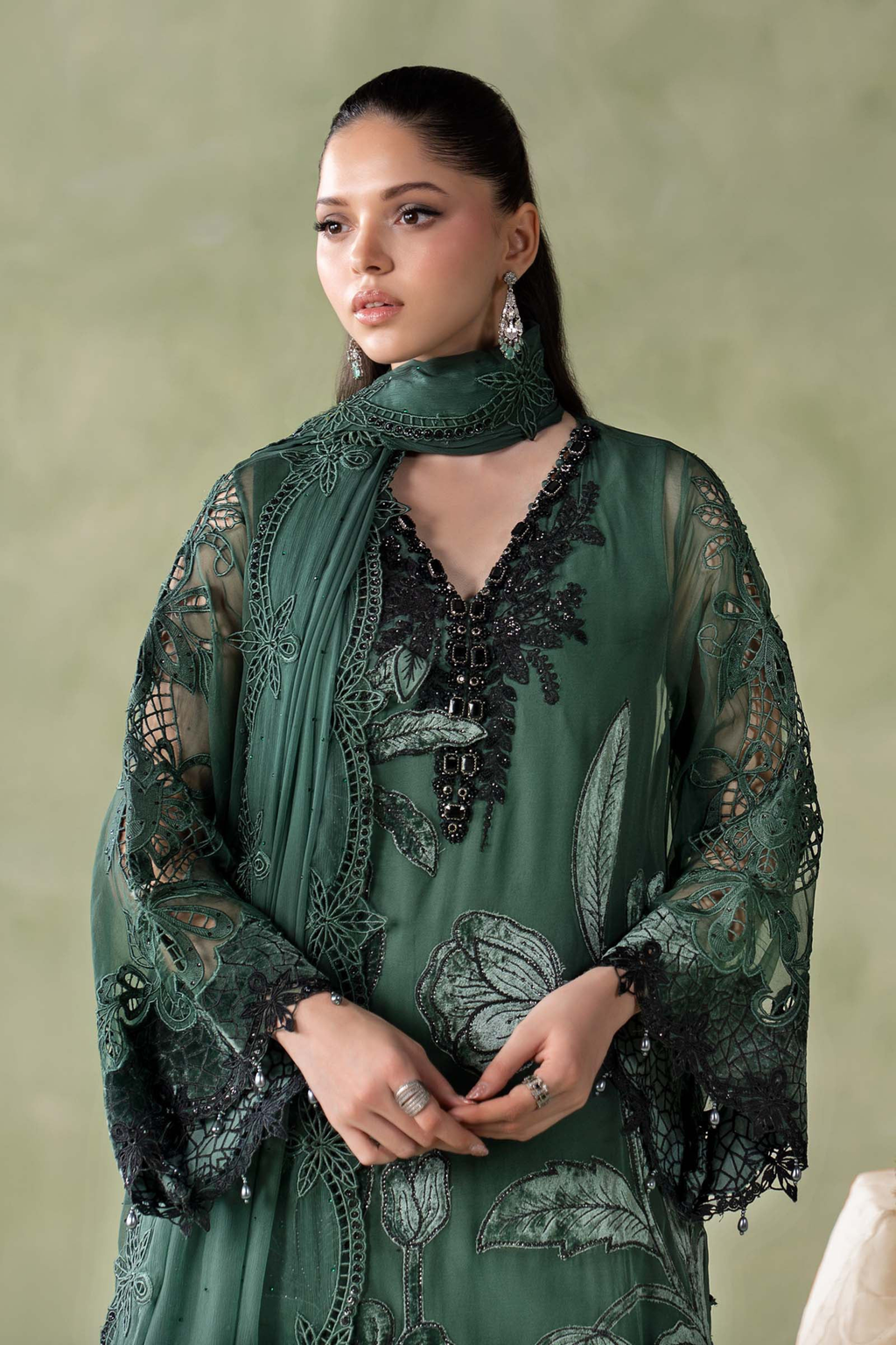 Maria.B Embroidered Chiffon Unstitched 3 Piece