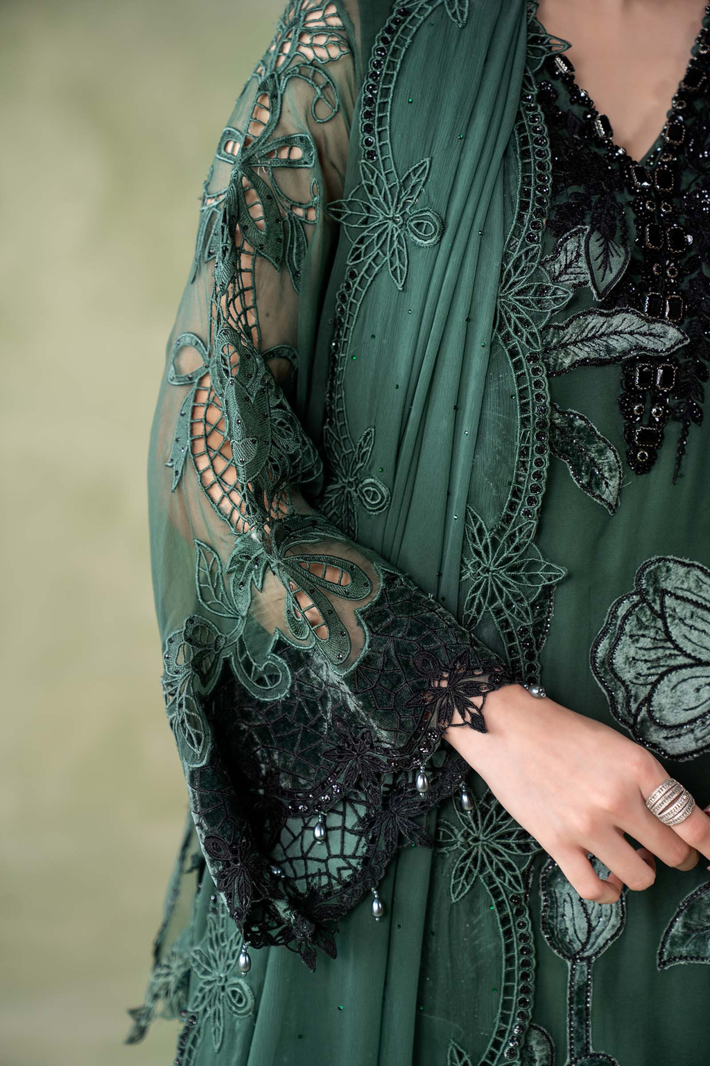 Maria.B Embroidered Chiffon Unstitched 3 Piece