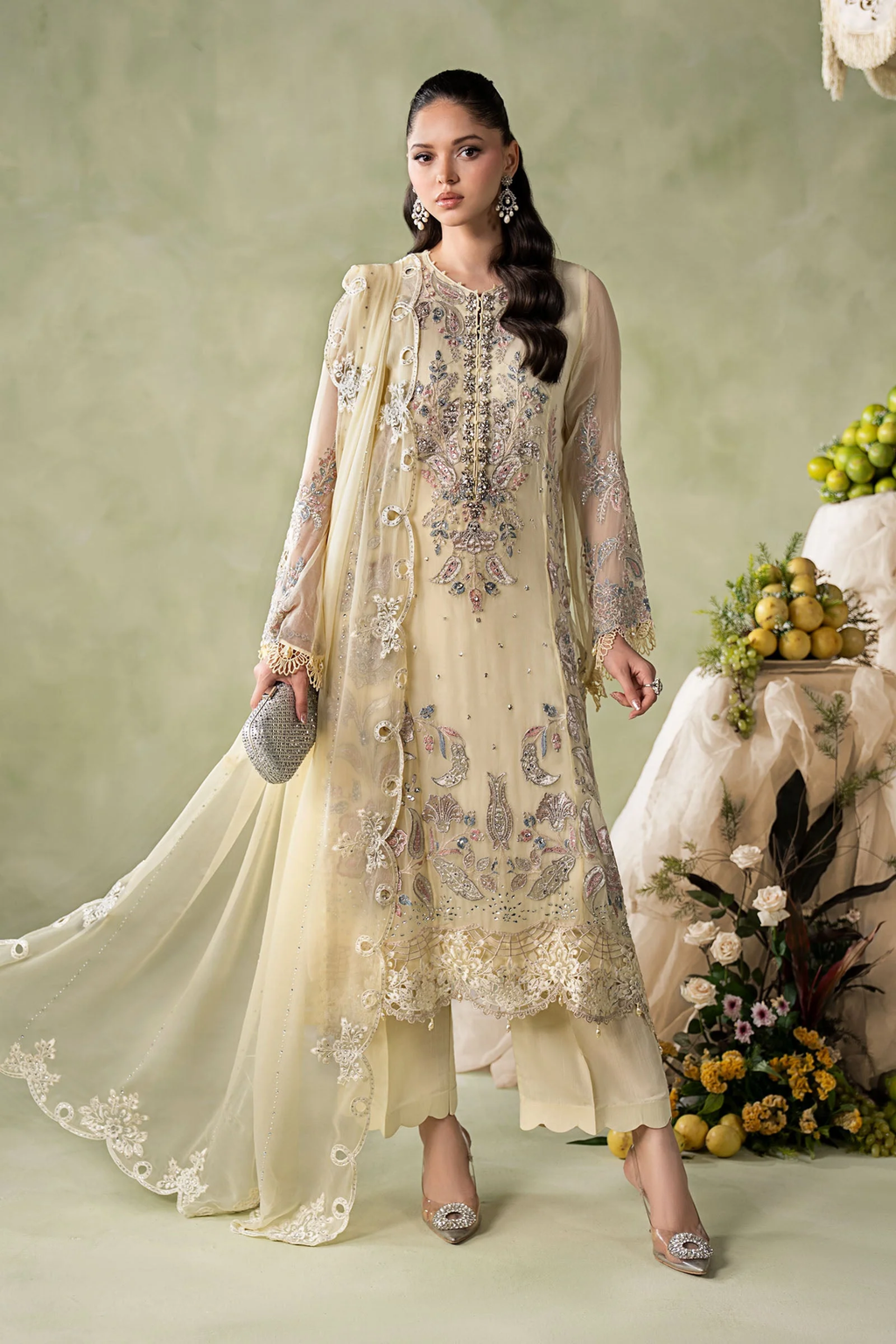Maria.B Embroidered Chiffon Unstitched 3 Piece