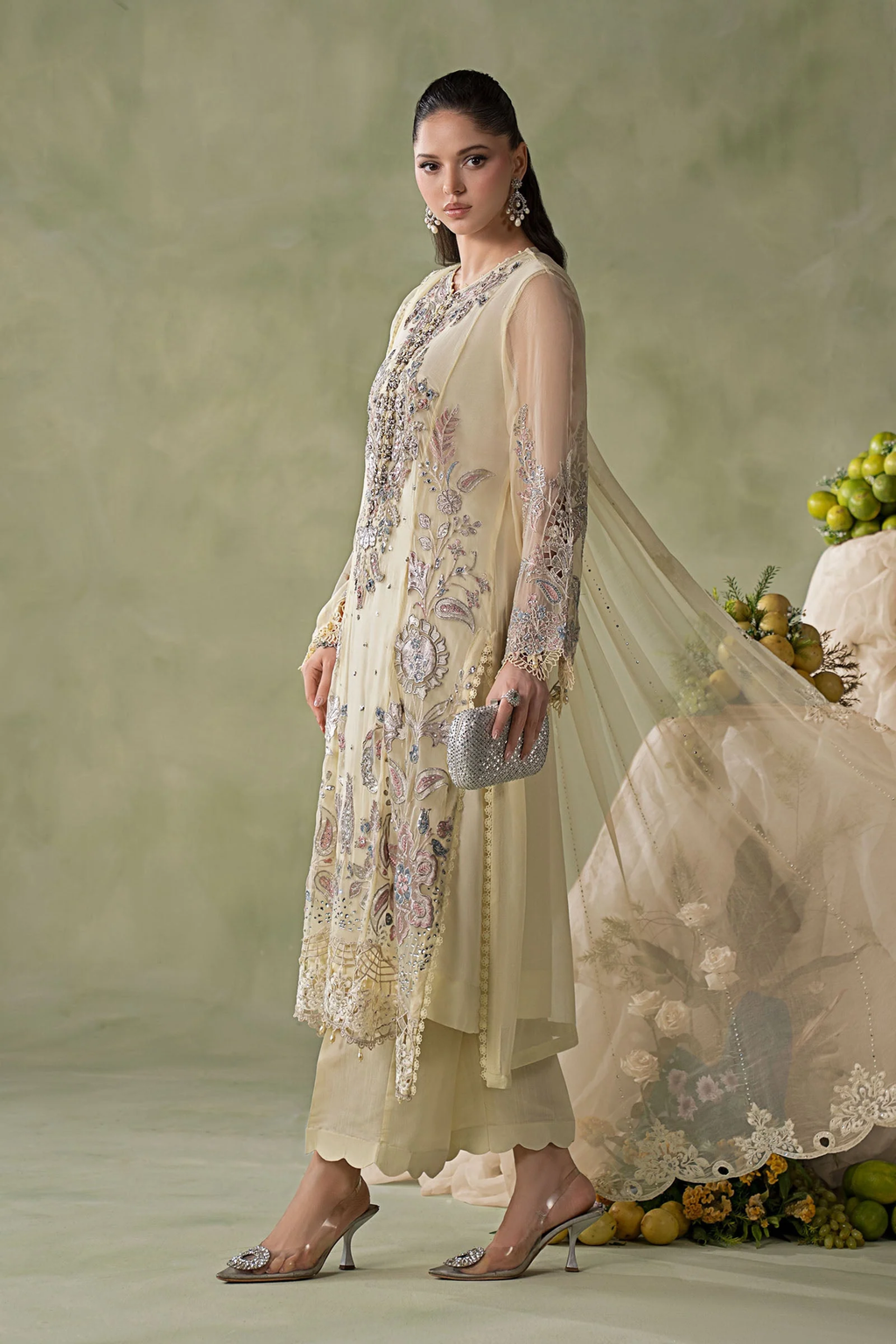 Maria.B Embroidered Chiffon Unstitched 3 Piece
