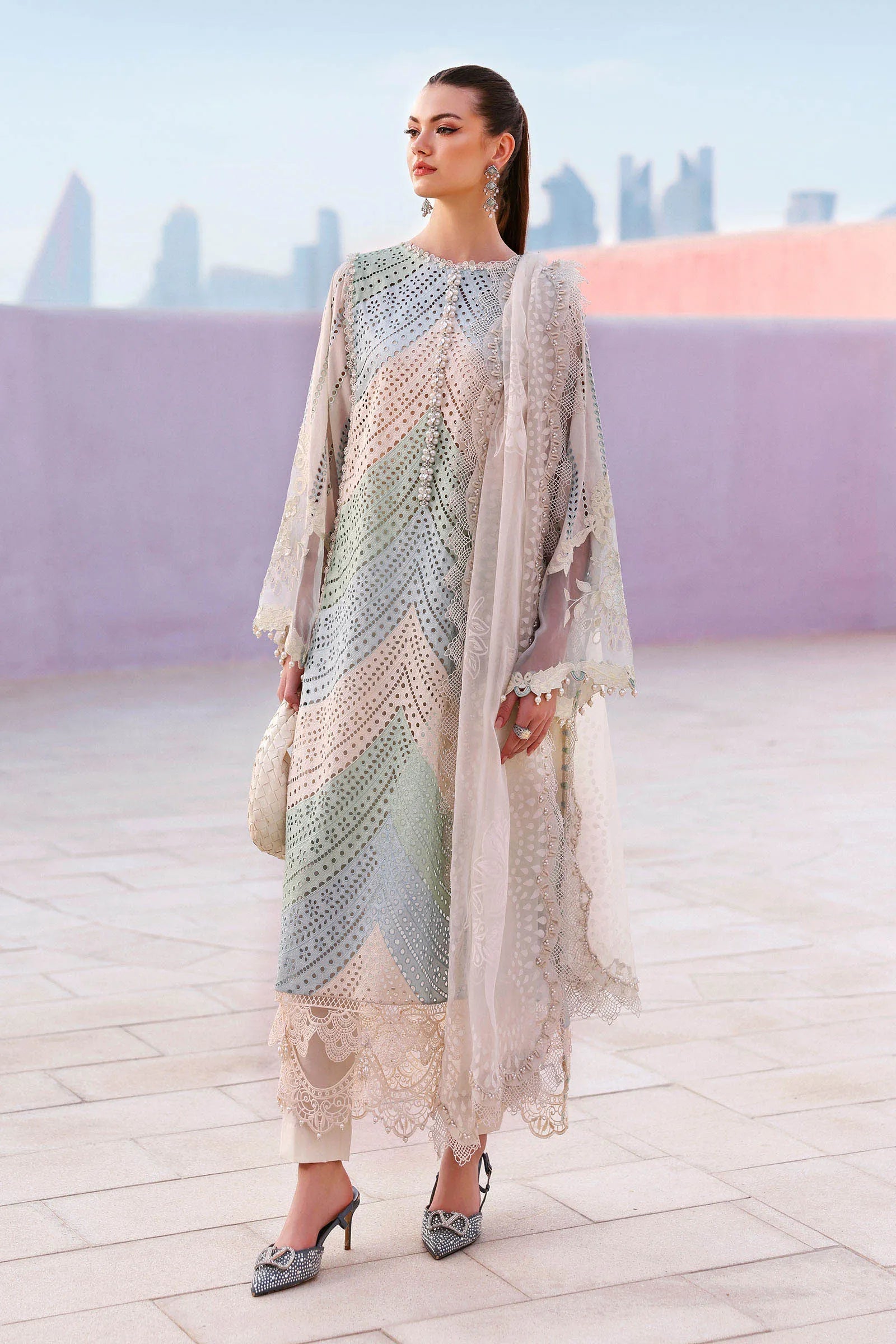Maria.B Lawn Volume-26 Design 12A Unstitched 3 Piece - Multicolour