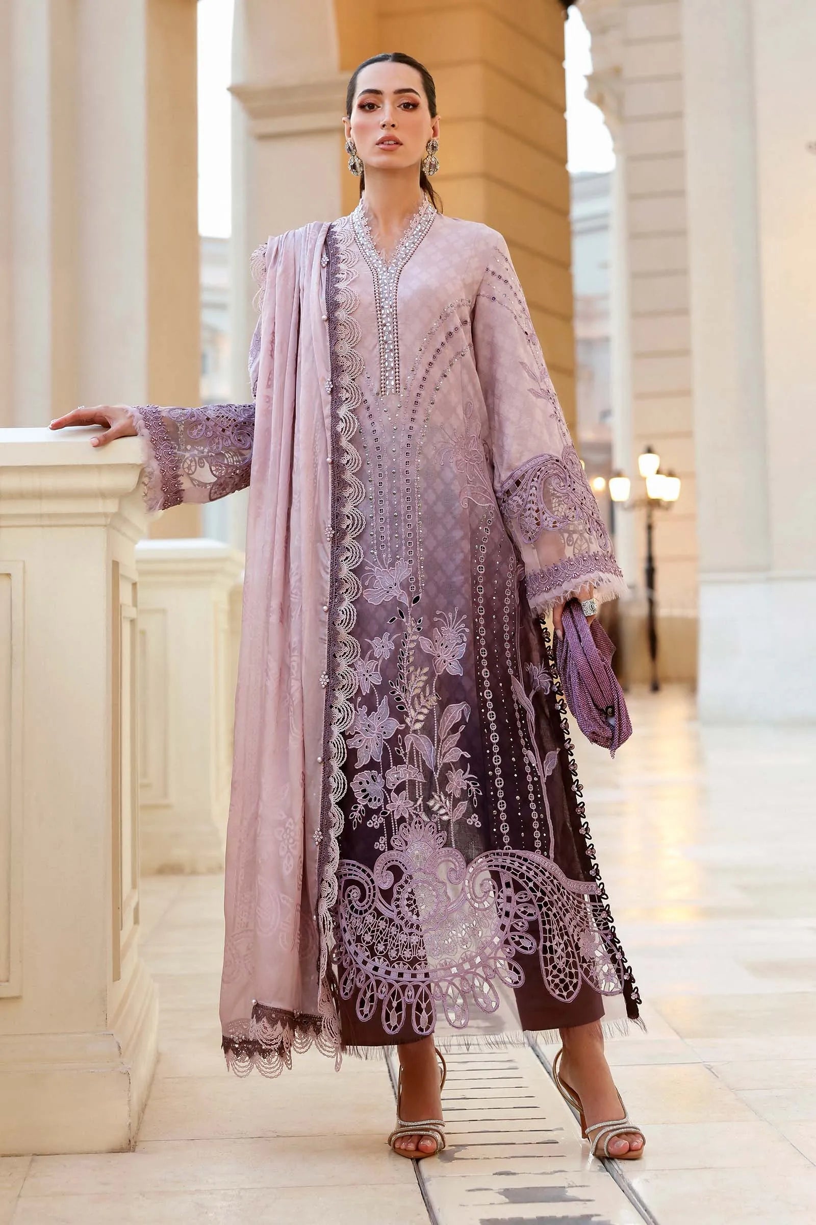 Maria.B Lawn Volume-26 Design 1B Unstitched 3 Piece - Lilac