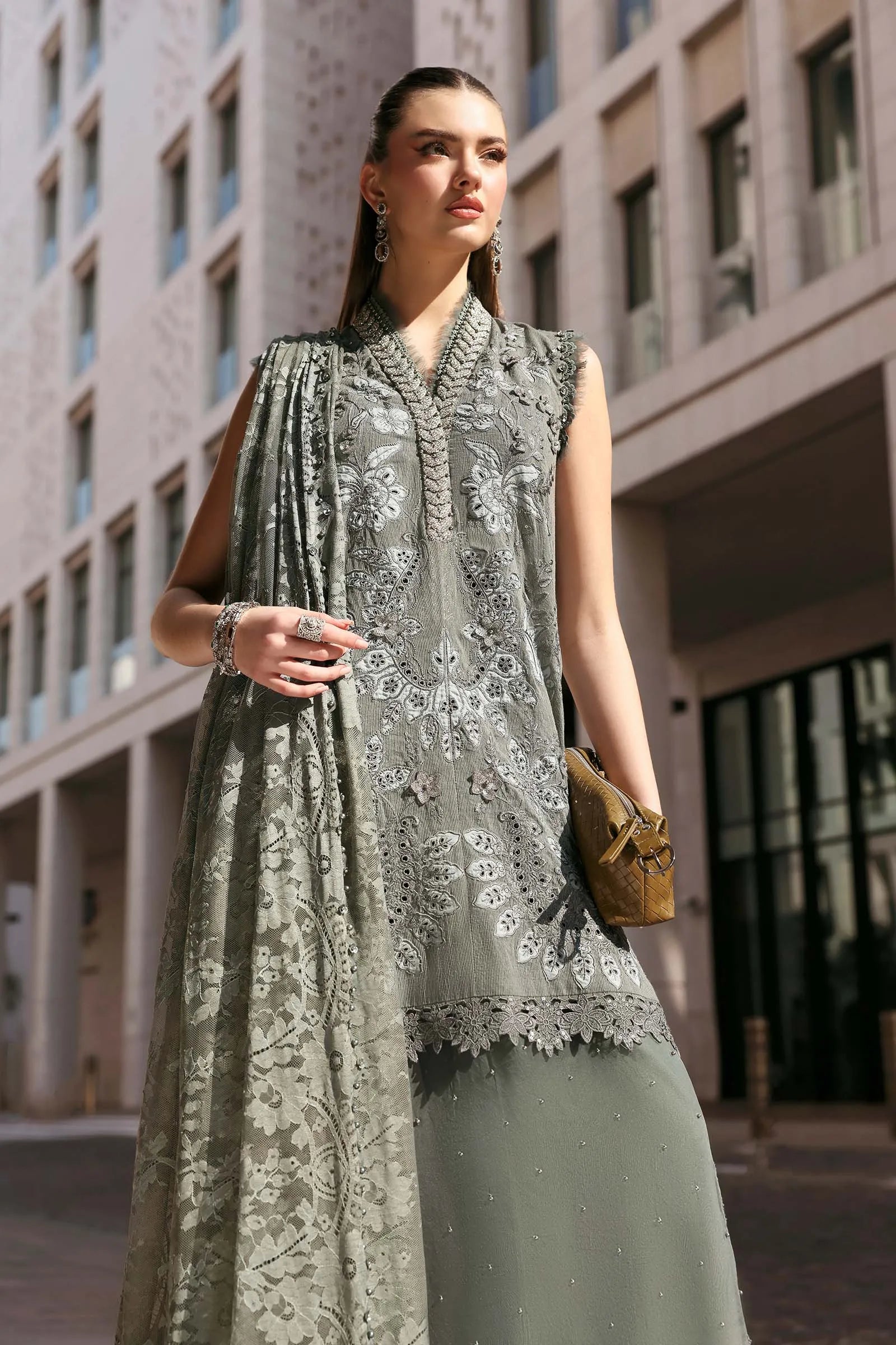 Maria.B Lawn Volume-26 Design 3B Unstitched 3 Piece - Sage Green