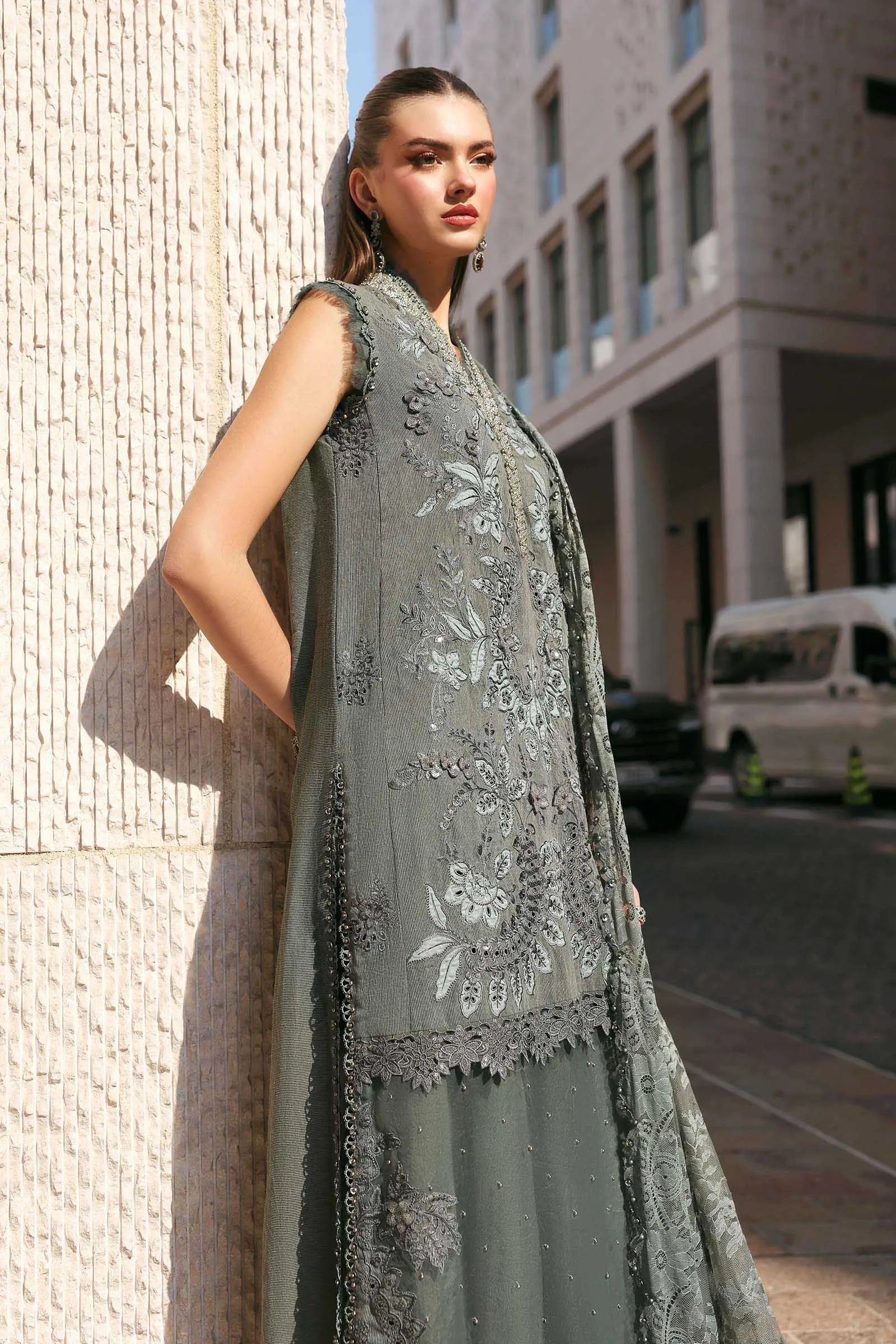 Maria.B Lawn Volume-26 Design 3B Unstitched 3 Piece - Sage Green