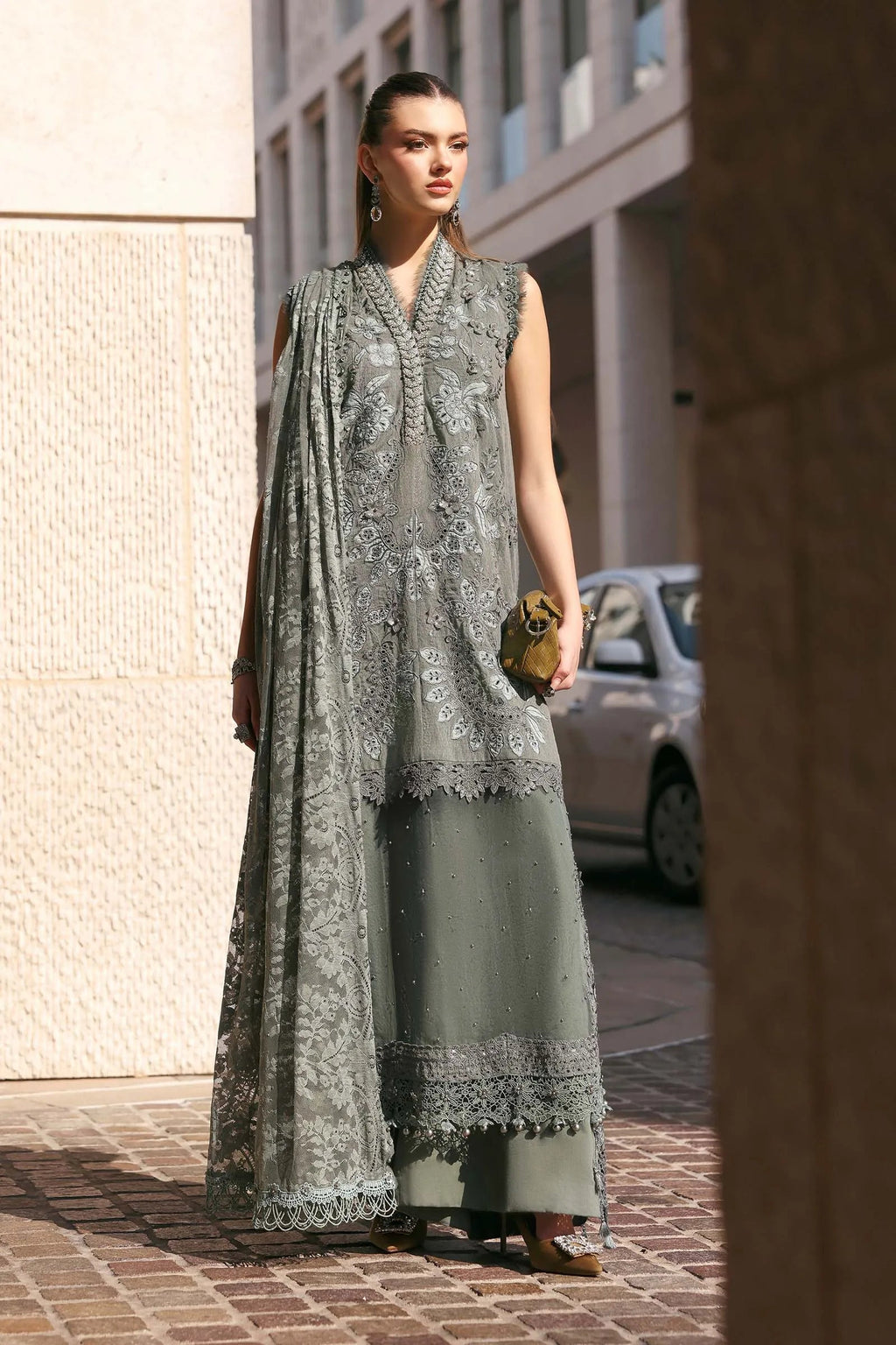 Maria.B Lawn Volume-26 Design 3B Unstitched 3 Piece - Sage Green