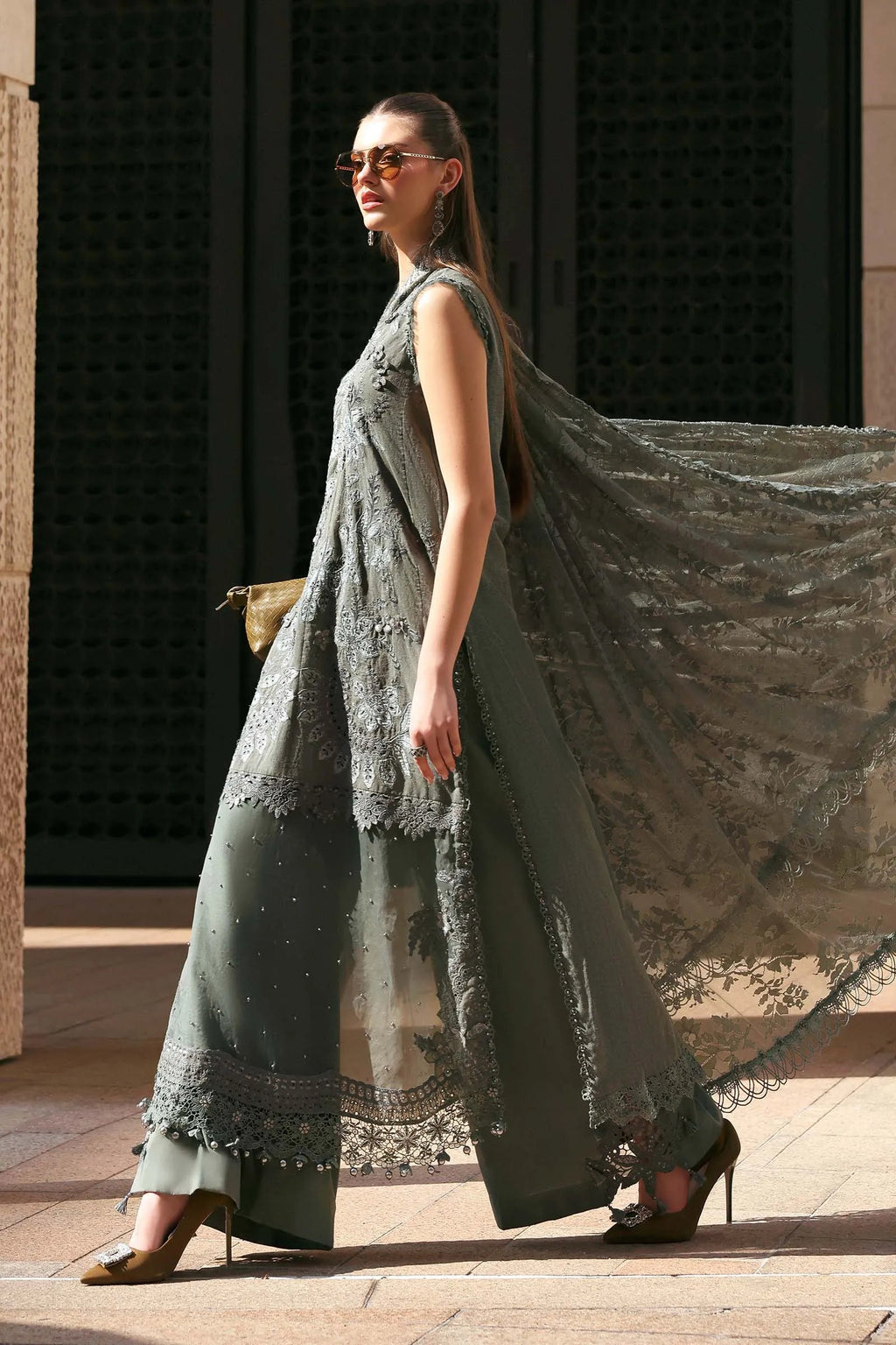 Maria.B Lawn Volume-26 Design 3B Unstitched 3 Piece - Sage Green