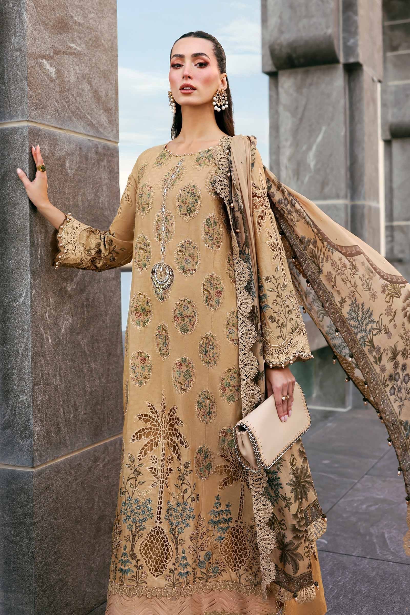 Maria.B Lawn Volume-26 Design 5A Unstitched 3 Piece - Mustard / Gold