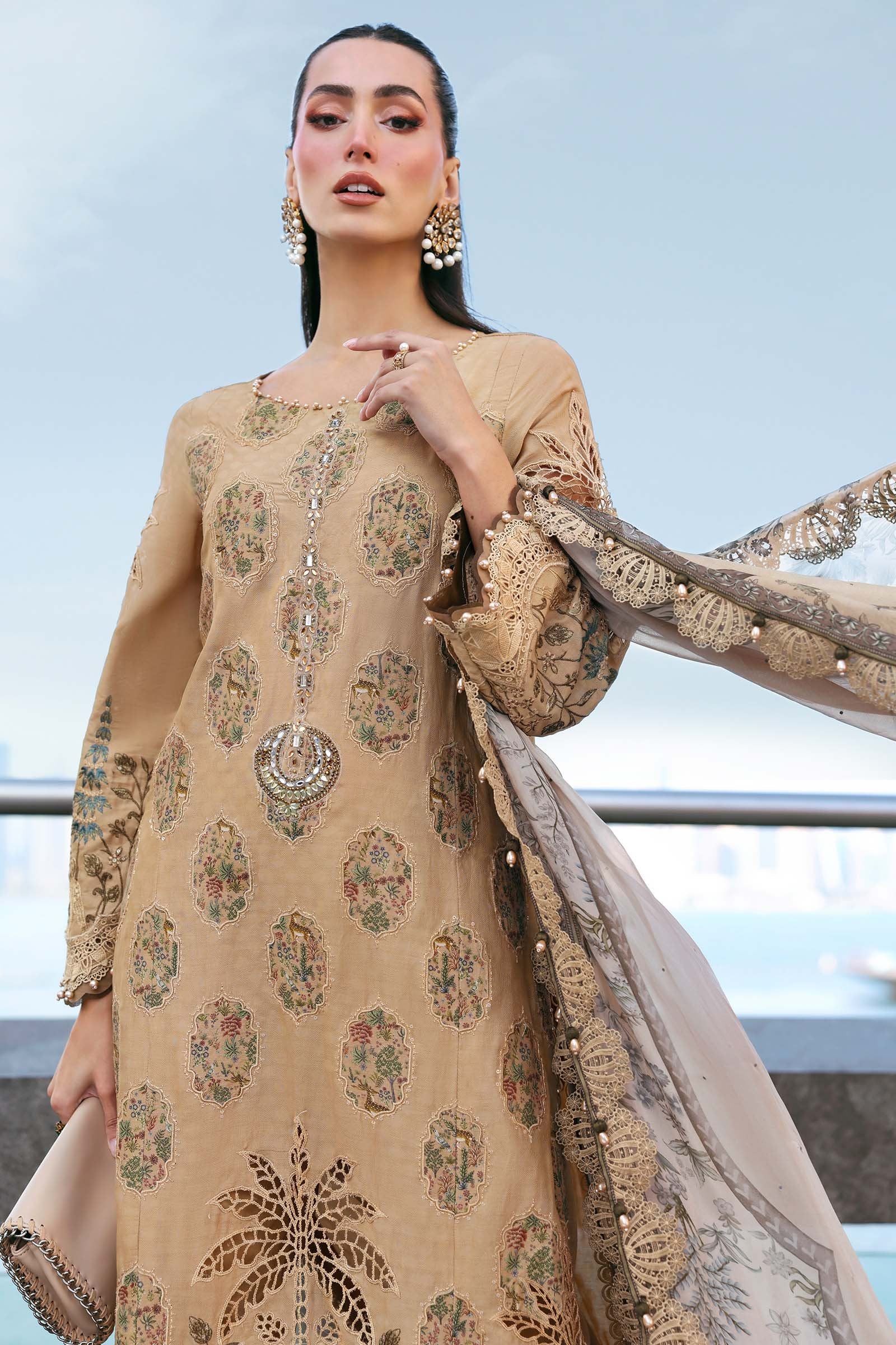 Maria.B Lawn Volume-26 Design 5A Unstitched 3 Piece - Mustard / Gold